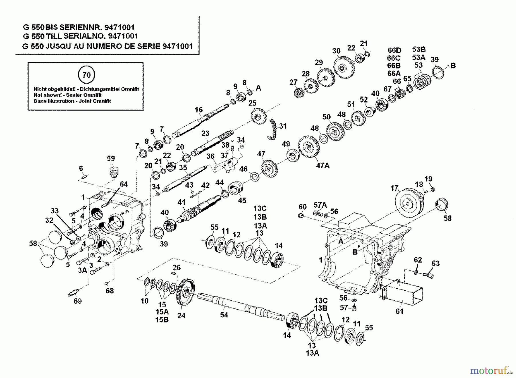  Gutbrod Einachser G 550 56A-550-604  (1998) Getriebe