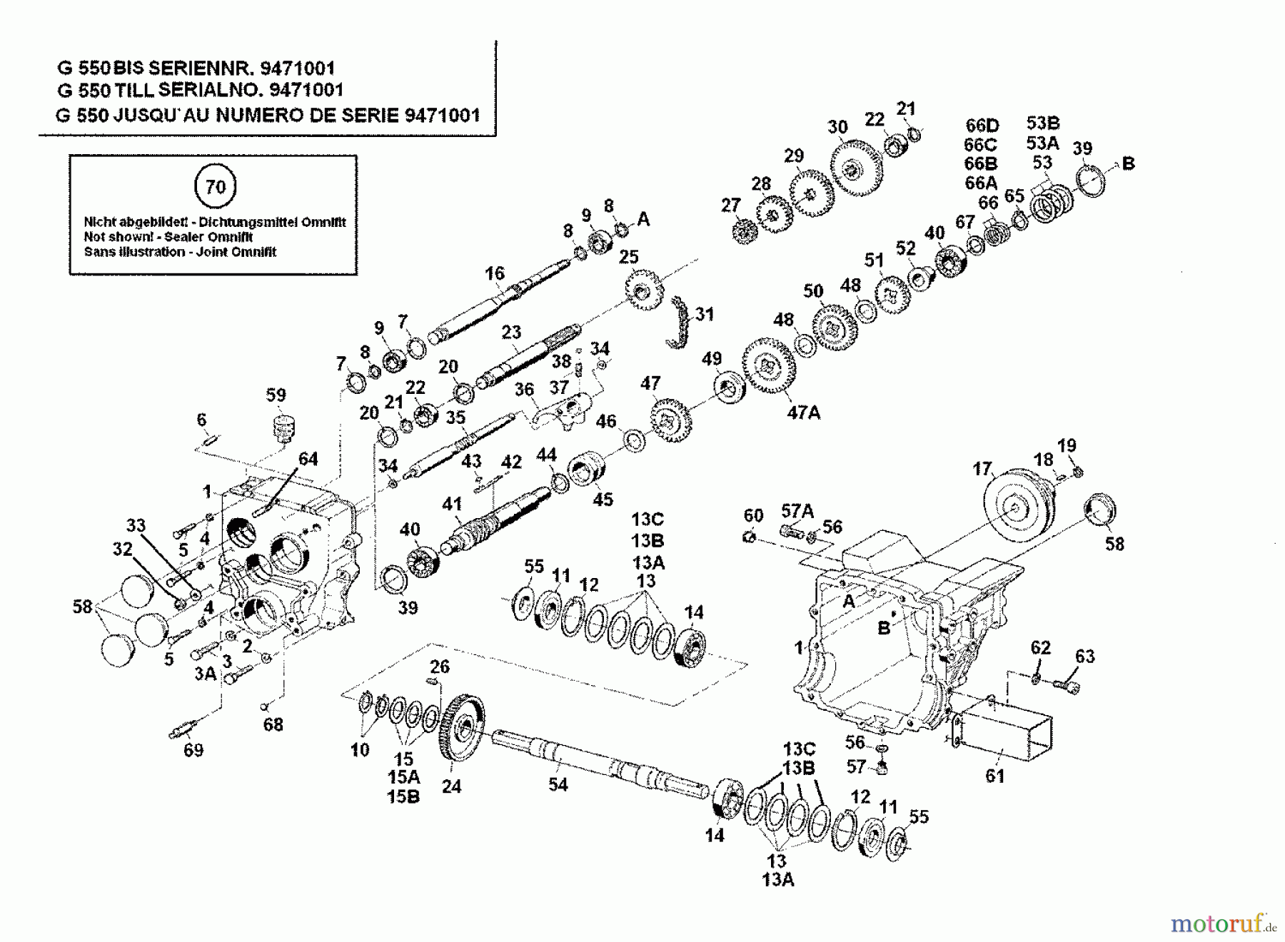  Cub Cadet Einachser TWT 550 00026.07  (1997) Getriebe