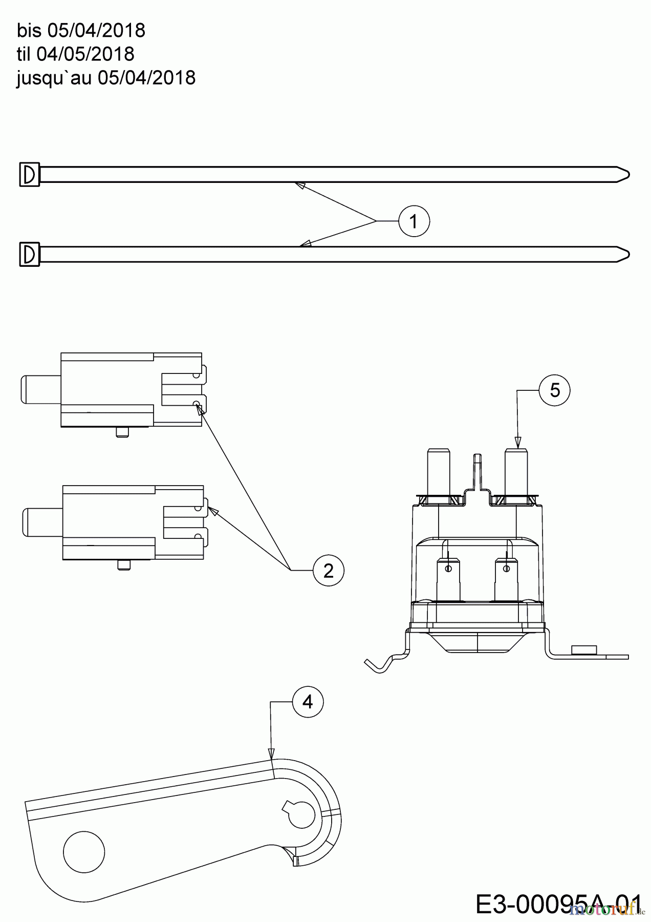  Cub Cadet Rasentraktoren LT3 PS107K 13AV79DG603  (2018) Elektroteile bis 05/04/2018