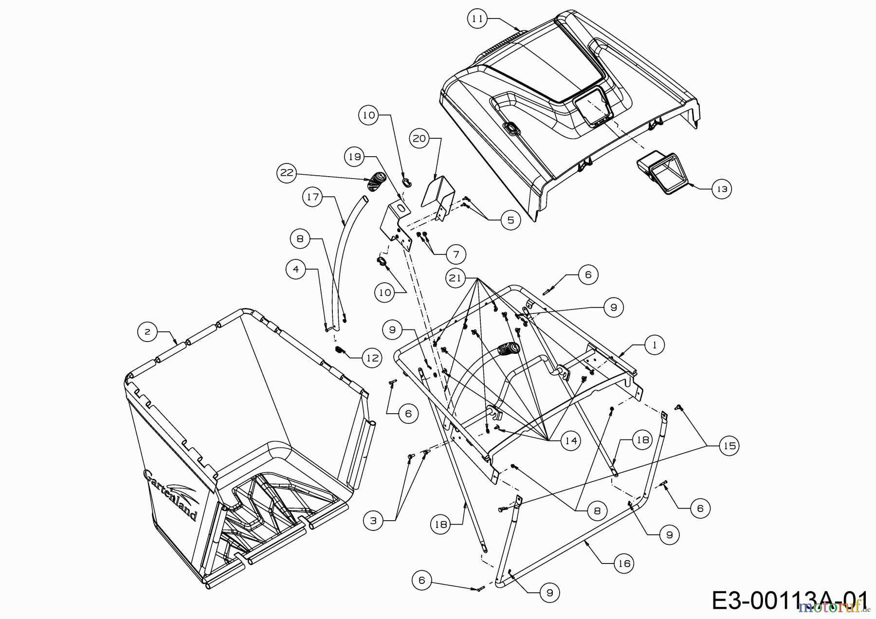  Gartenland Rasentraktoren GL 22.0/106 H 13AAA1KR640  (2018) Grasfangeinrichtung