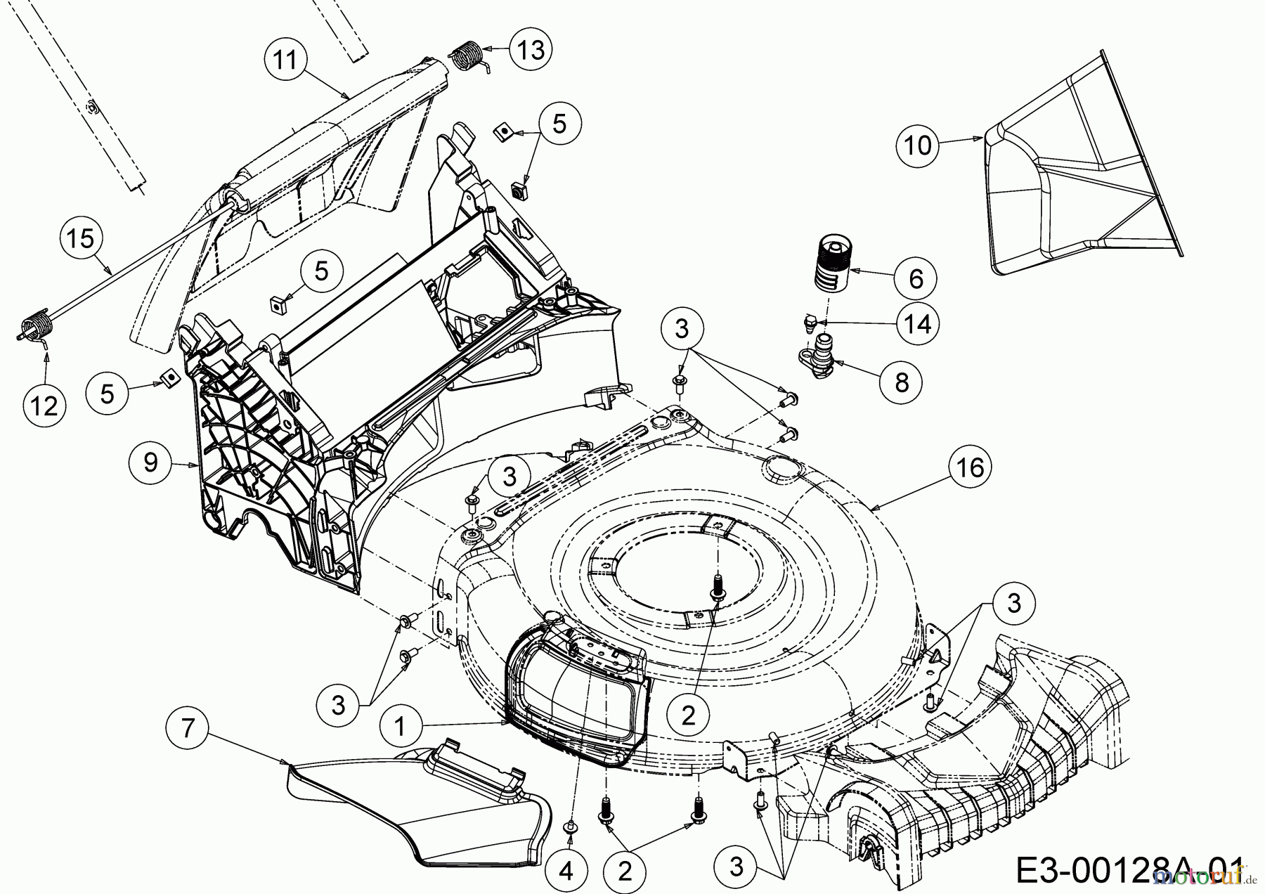  Cub Cadet Motormäher mit Antrieb SC 500 HW 12ABP2M5710  (2018) Deflektor, Mähwerksgehäuse, Mulchklappe, Leitstück hinten, Waschdüse