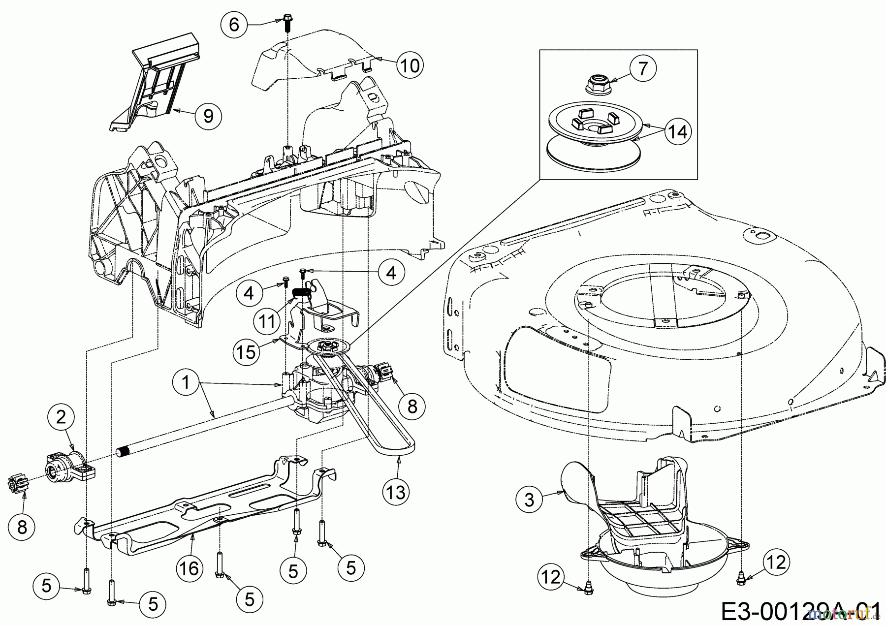  Cub Cadet Motormäher mit Antrieb SC 500 HW 12ABP2M5710  (2018) Getriebe, Keilriemen