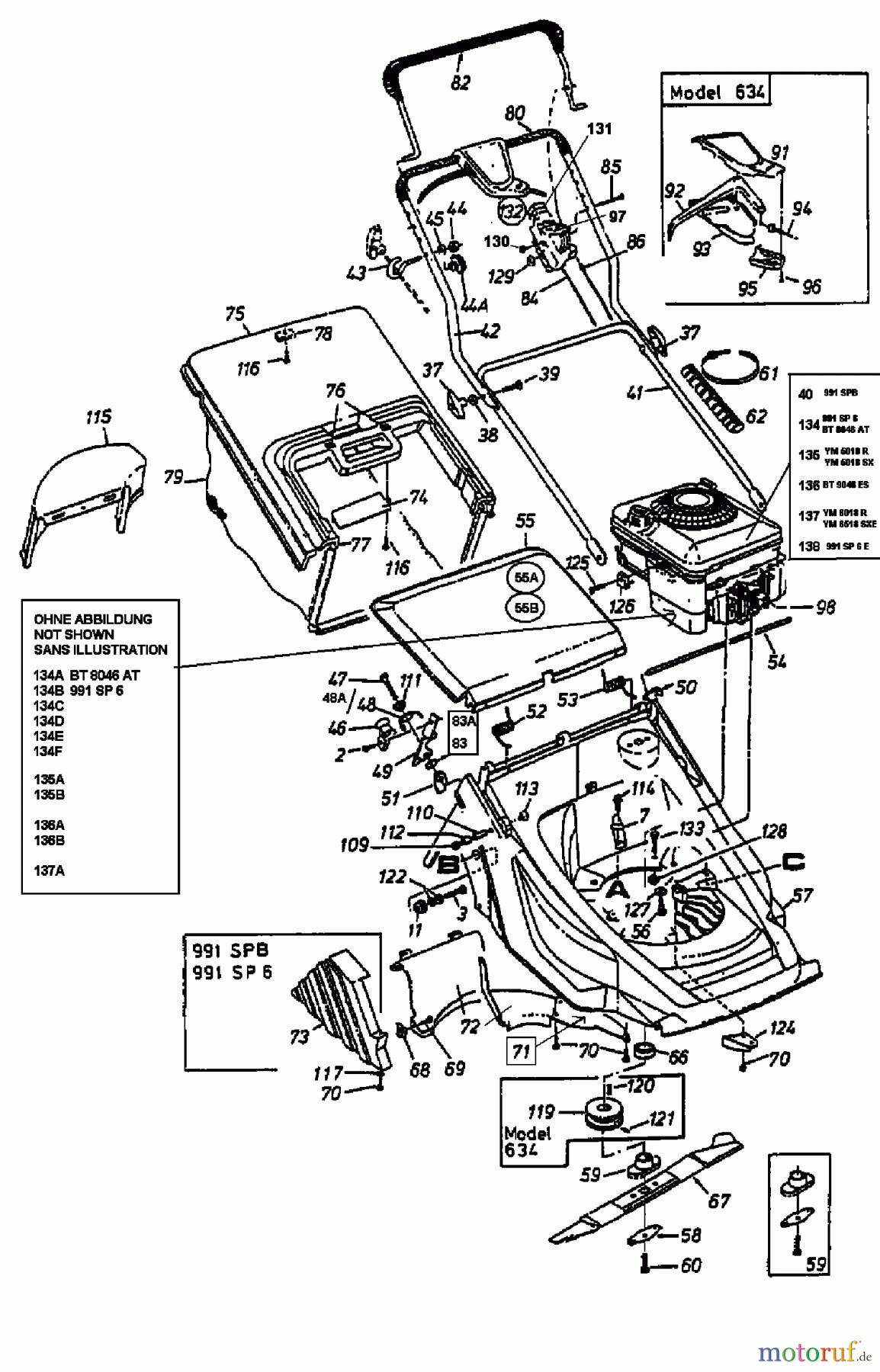  Yard-Man Motormäher mit Antrieb YM 5018 SX 12A-648D643  (1999) Grundgerät