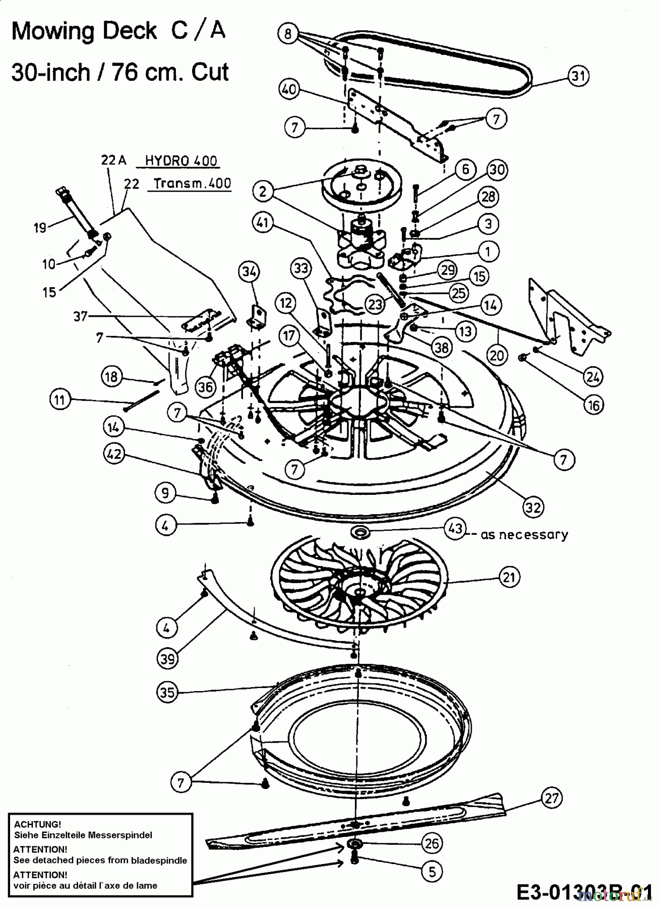  Harry Rasentraktoren 131 B 12 13AH452C662  (2000) Mähwerk C (30