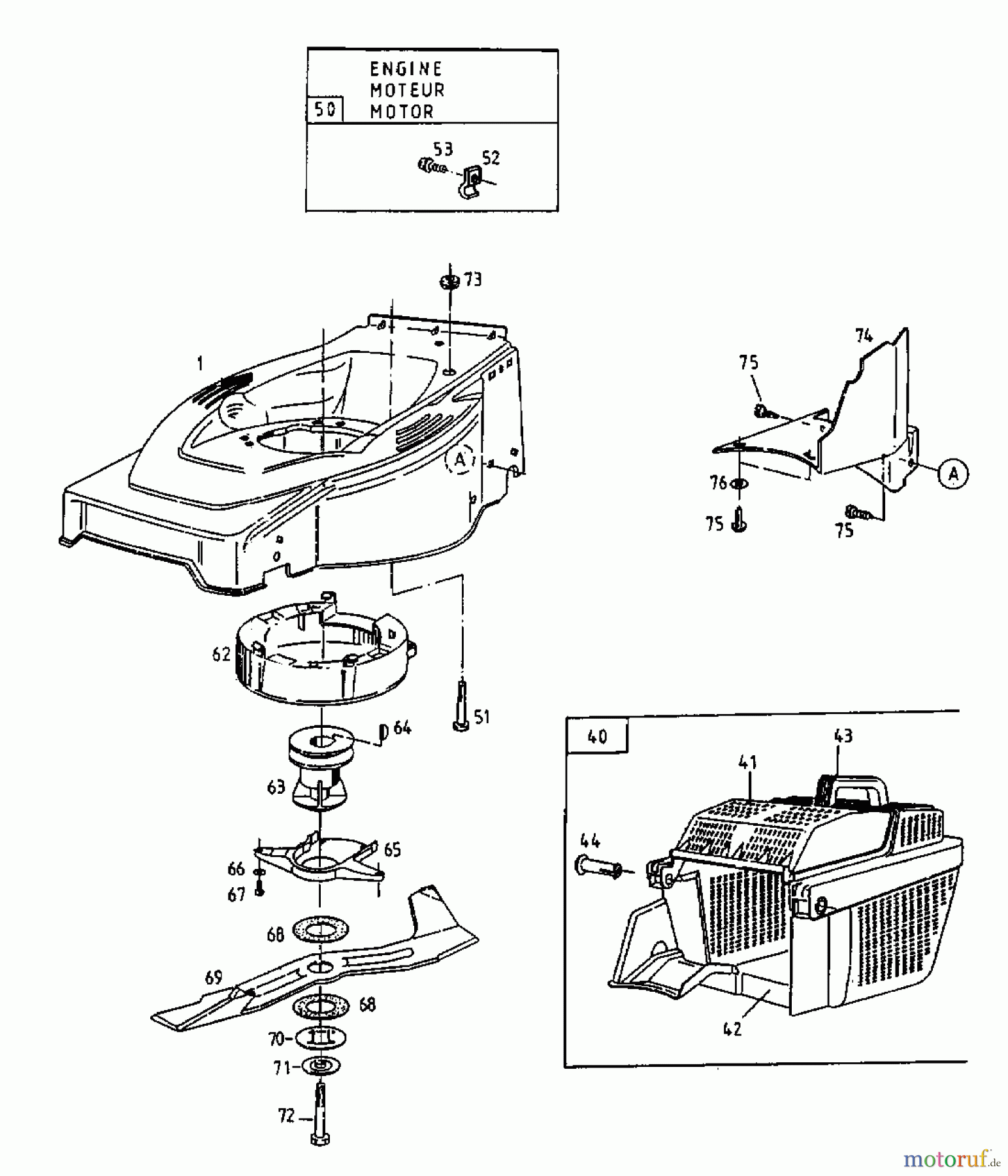  MTD Motormäher mit Antrieb GES 45 12B-T02Z678  (2000) Grasfangkorb, Messer, Motor