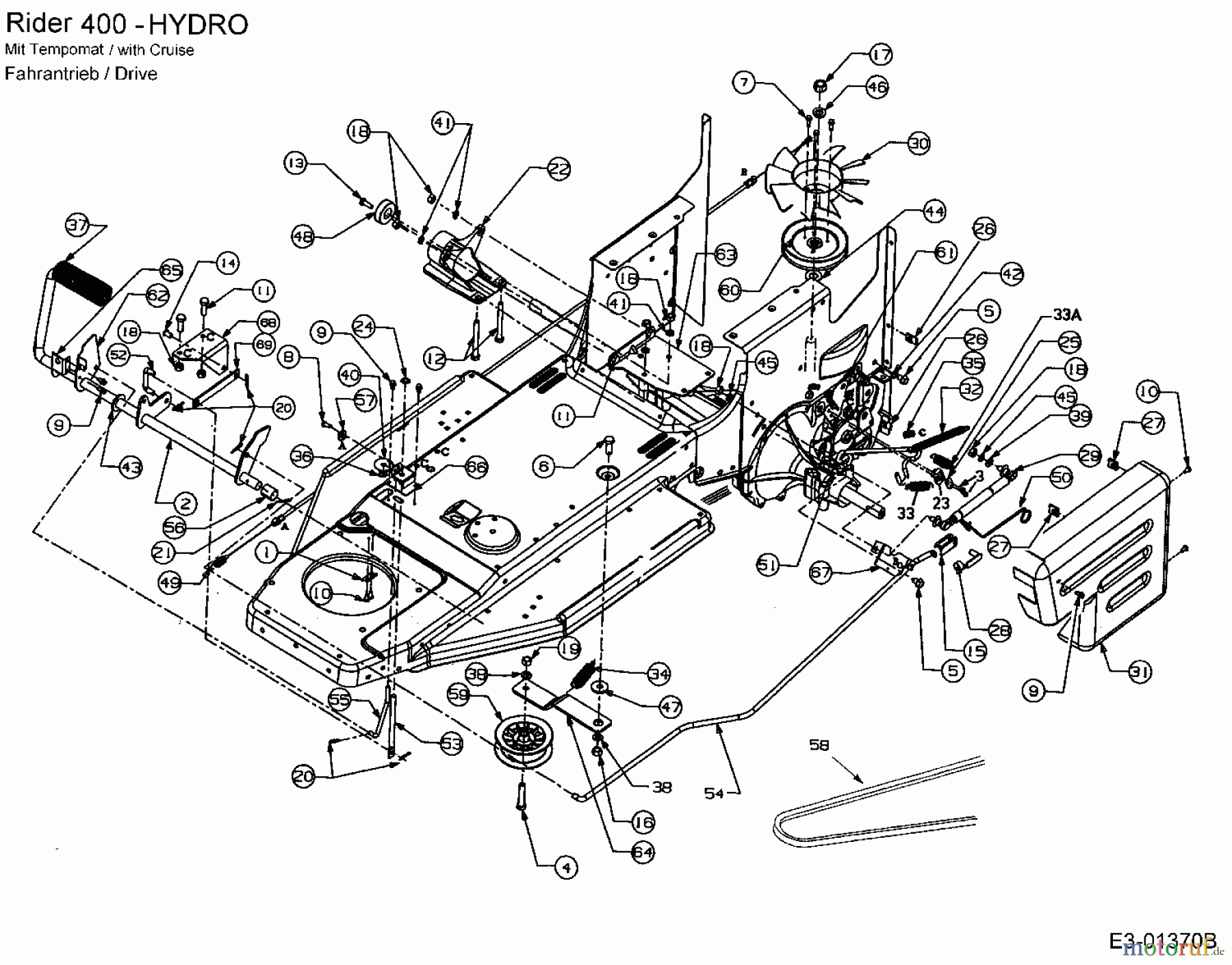  MTD ältere Modelle Rasentraktoren H 150 B 13BP418F678  (2003) Fahrantrieb, Pedale