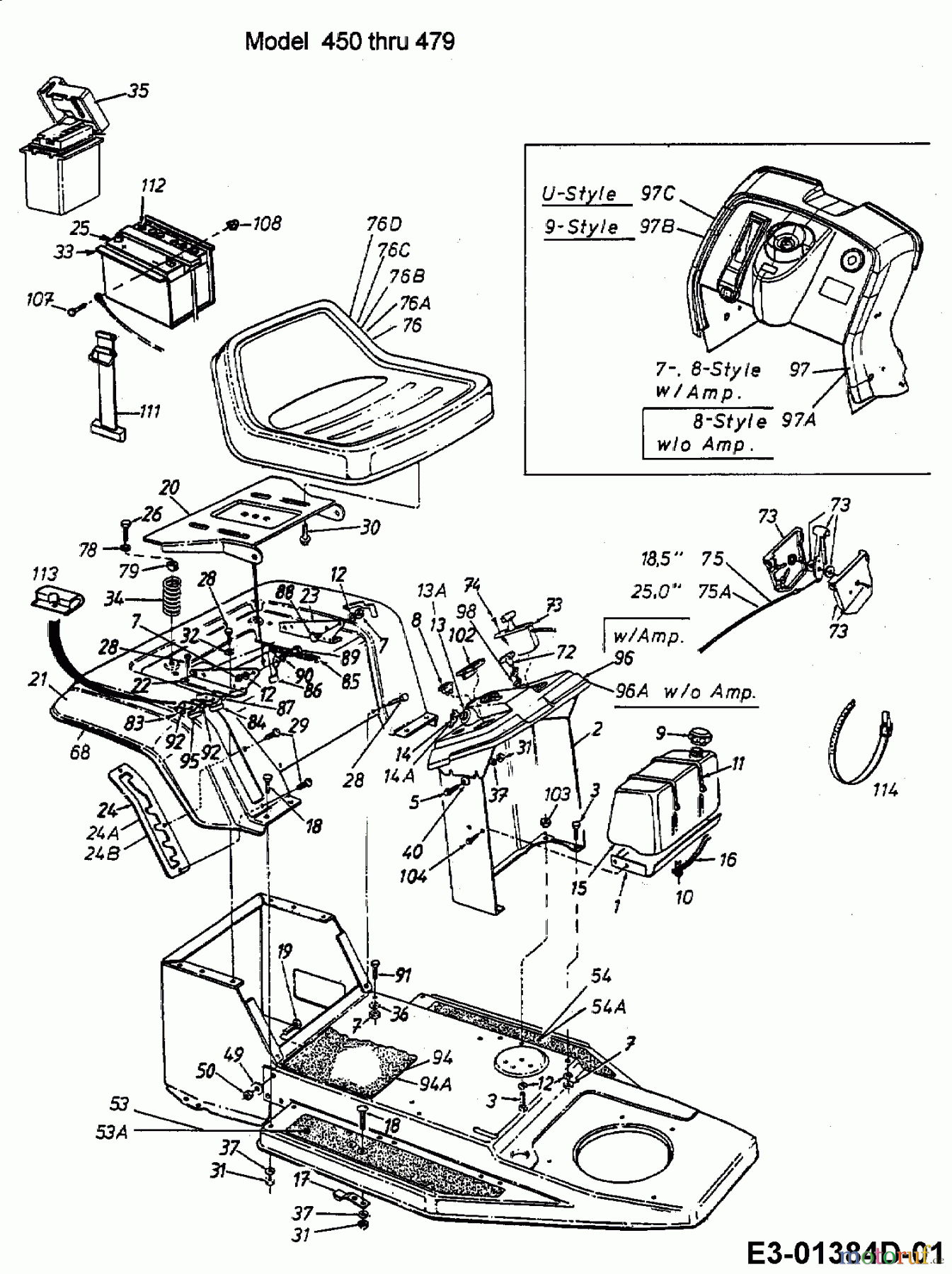  Gutbrod Rasentraktoren Sprint 1700 13BY47GA604  (1999) Armaturenbrett, Sitz, Tank