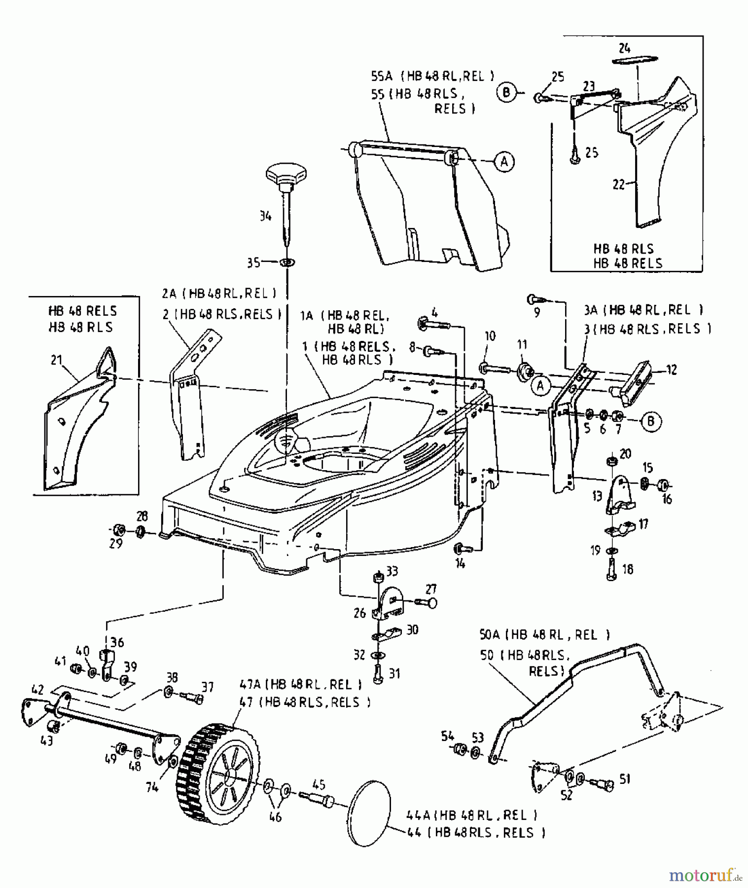  Gutbrod Motormäher mit Antrieb HB 48 RLS 12C-T58X690  (2000) Grundgerät