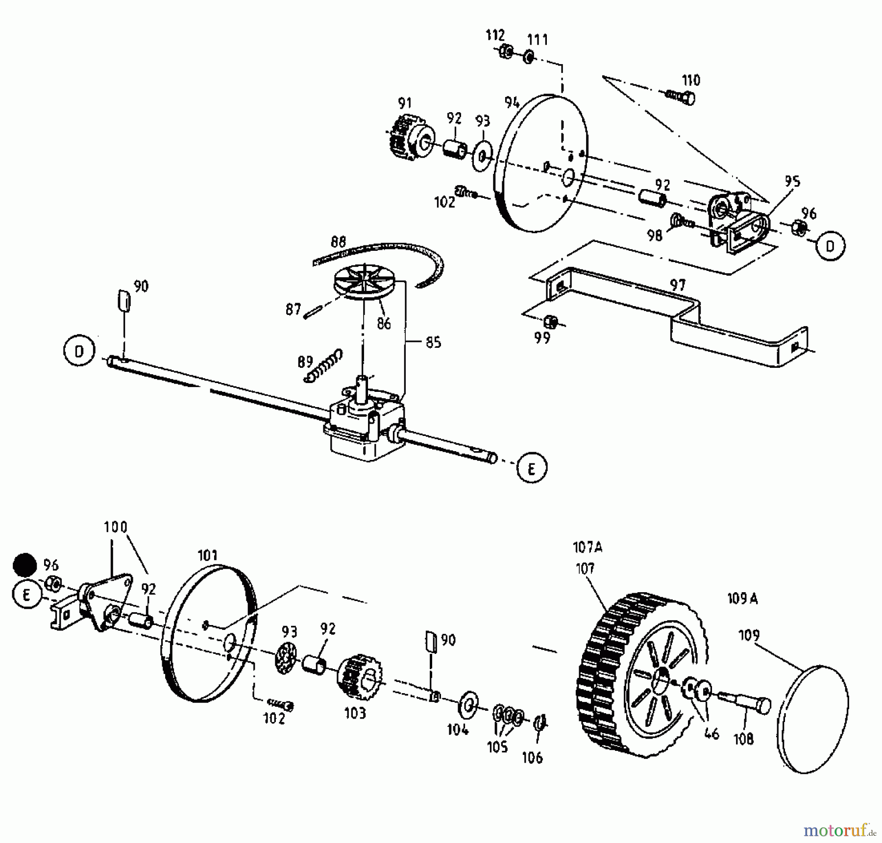  Gutbrod Motormäher mit Antrieb HB 48 RL 12C-T58V604  (2000) Getriebe