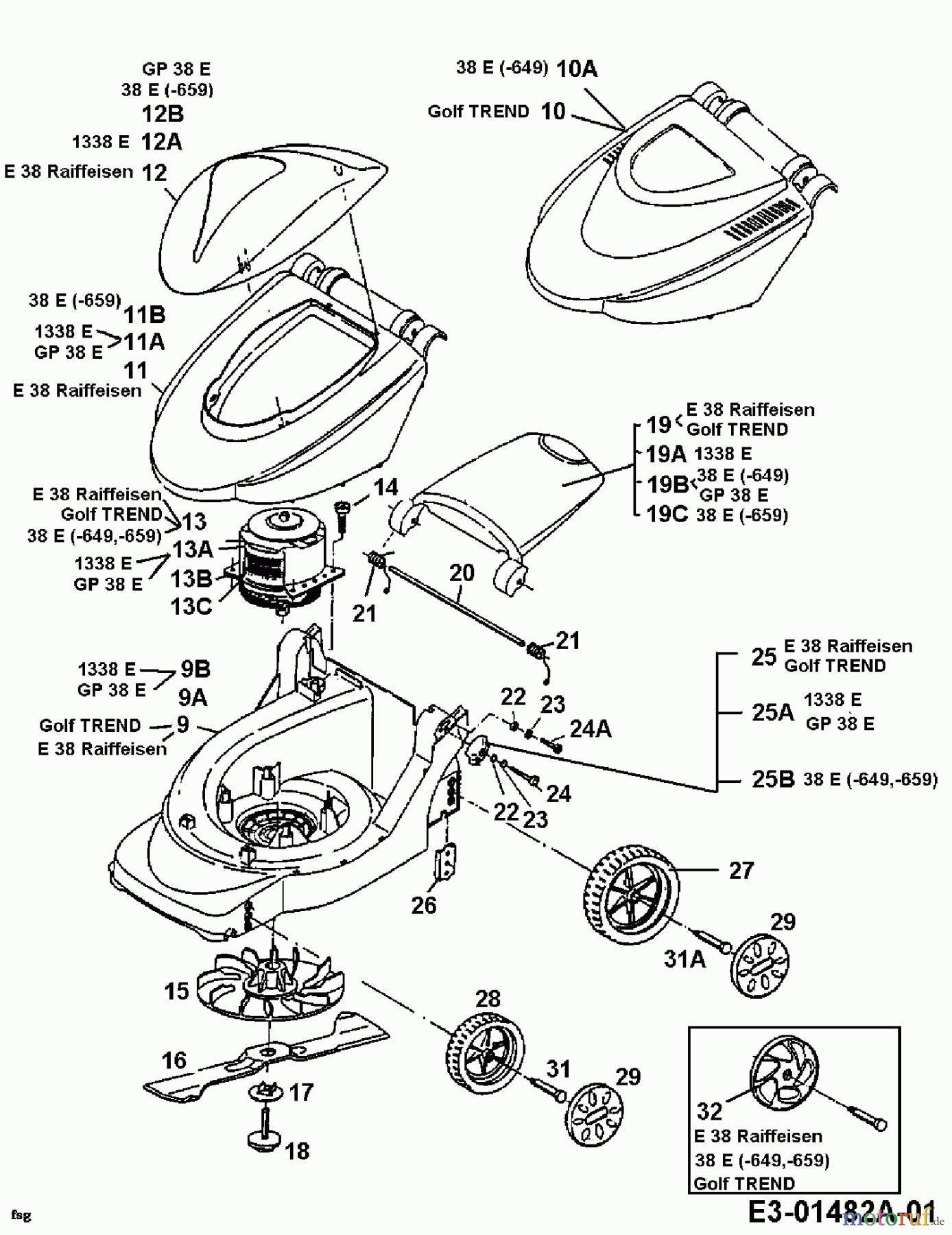  Topflite Elektromäher 38 E 18A-G0E-649  (2000) Grundgerät