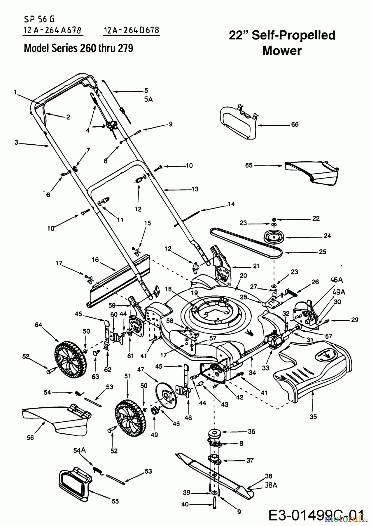  MTD Motormäher mit Antrieb SP 56 G 12A-264A678  (2002) Grundgerät