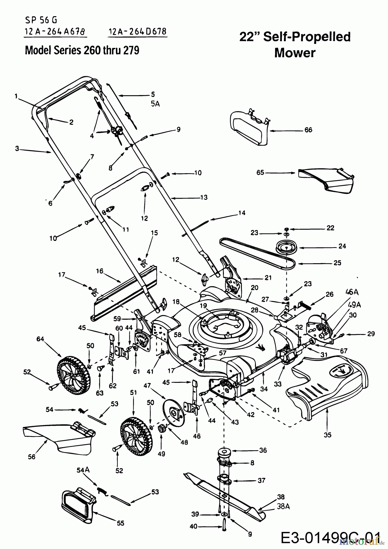  MTD ältere Modelle Motormäher mit Antrieb SP 56 G 12A-264D678  (2002) Grundgerät