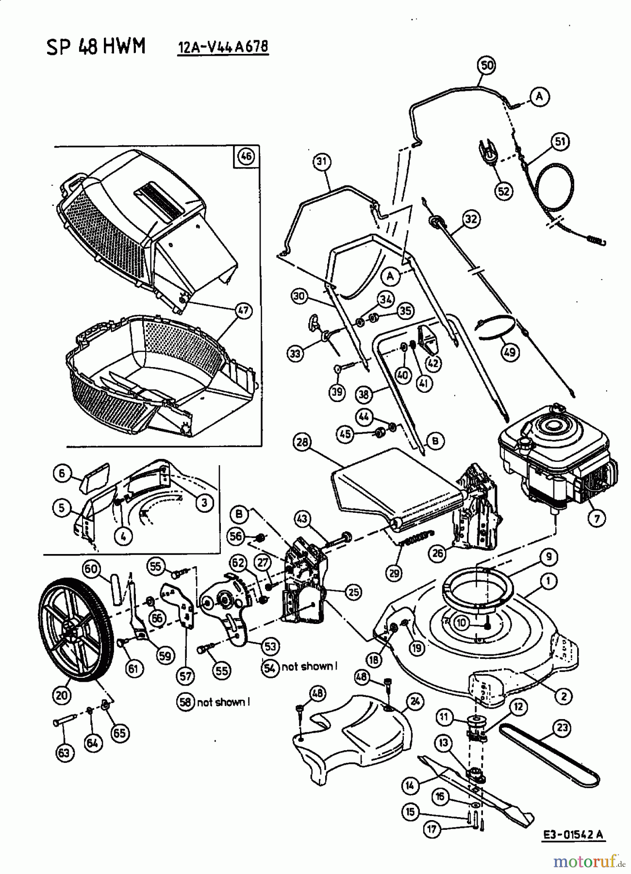  MTD ältere Modelle Motormäher mit Antrieb SP 48 HWM 12A-V44A678  (2001) Grundgerät