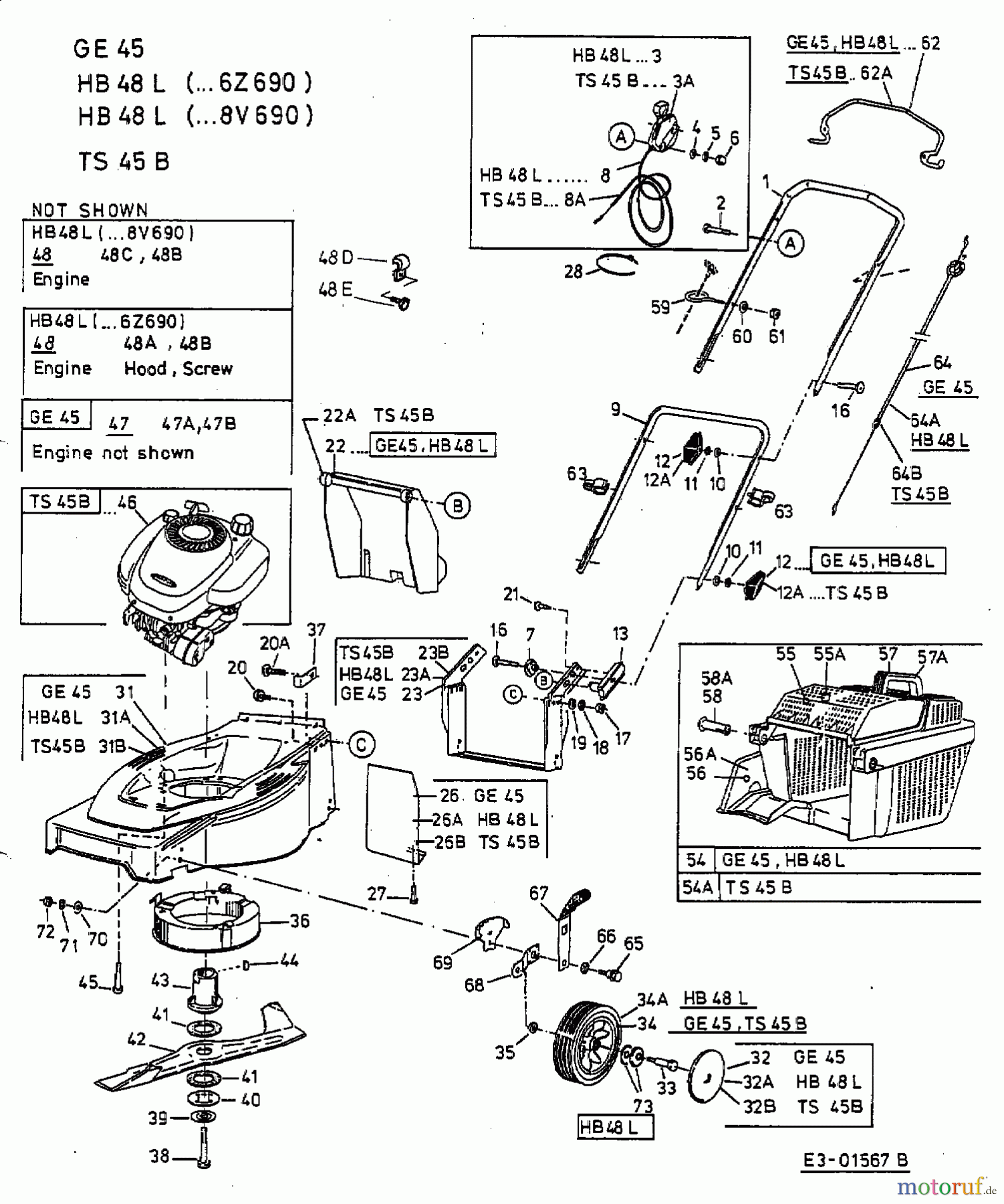  MTD ältere Modelle Motormäher GE 45 11C-T34Z678  (2002) Grundgerät