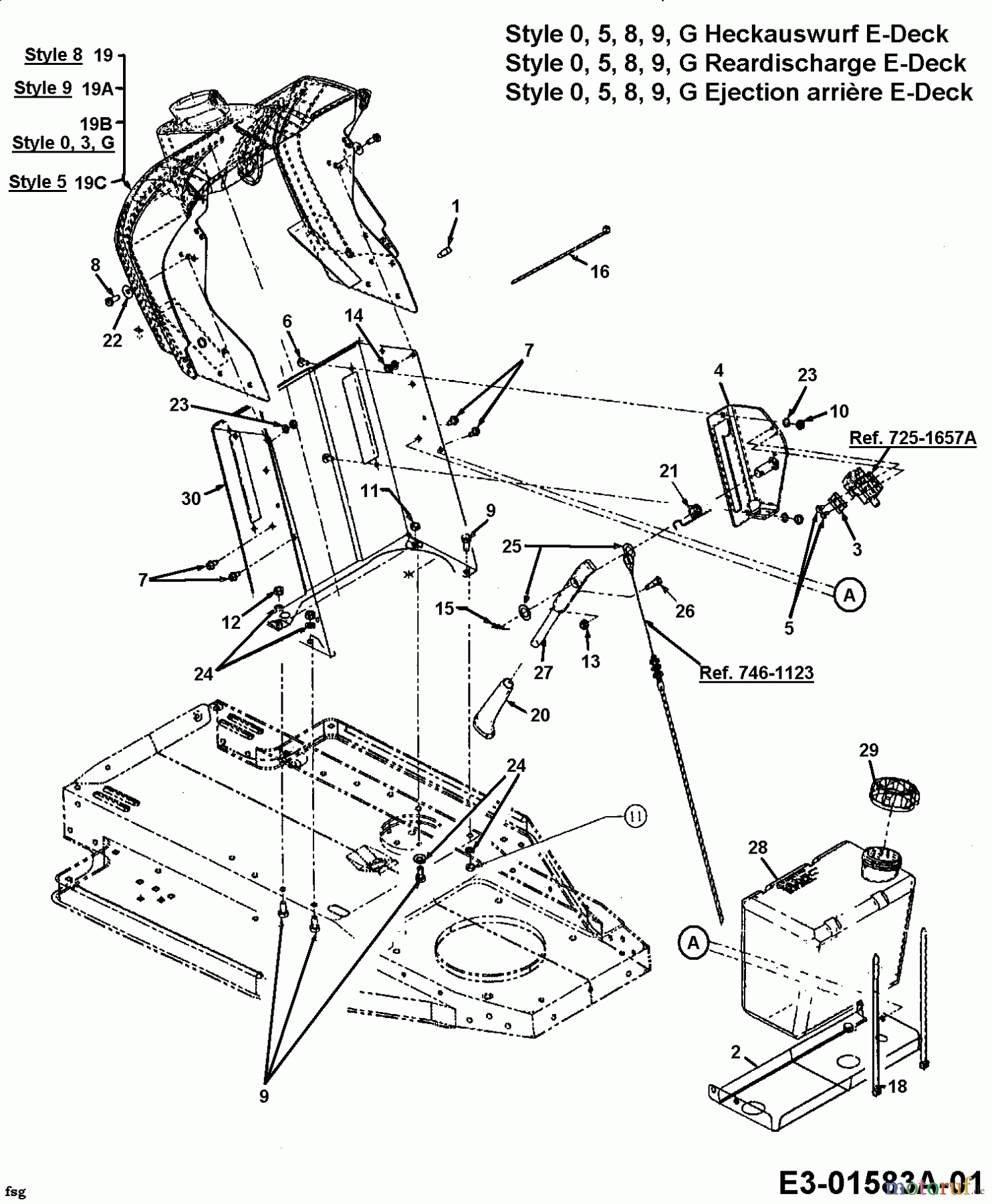  MTD Rasentraktoren JE 130 13AA478E678  (2000) Armaturenbrett