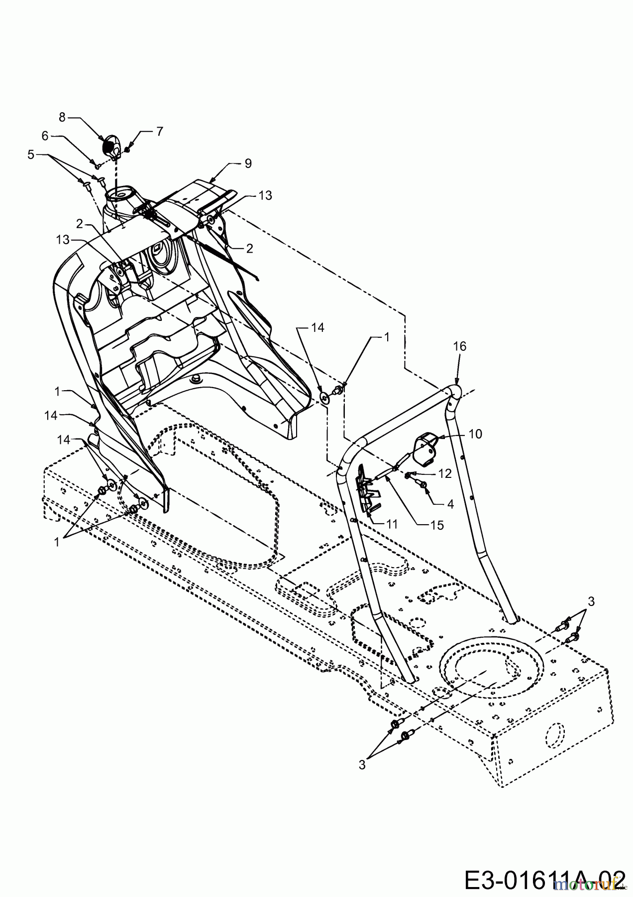  MTD Rasentraktoren SN 155 H 13AP518N670  (2002) Armaturenbrett