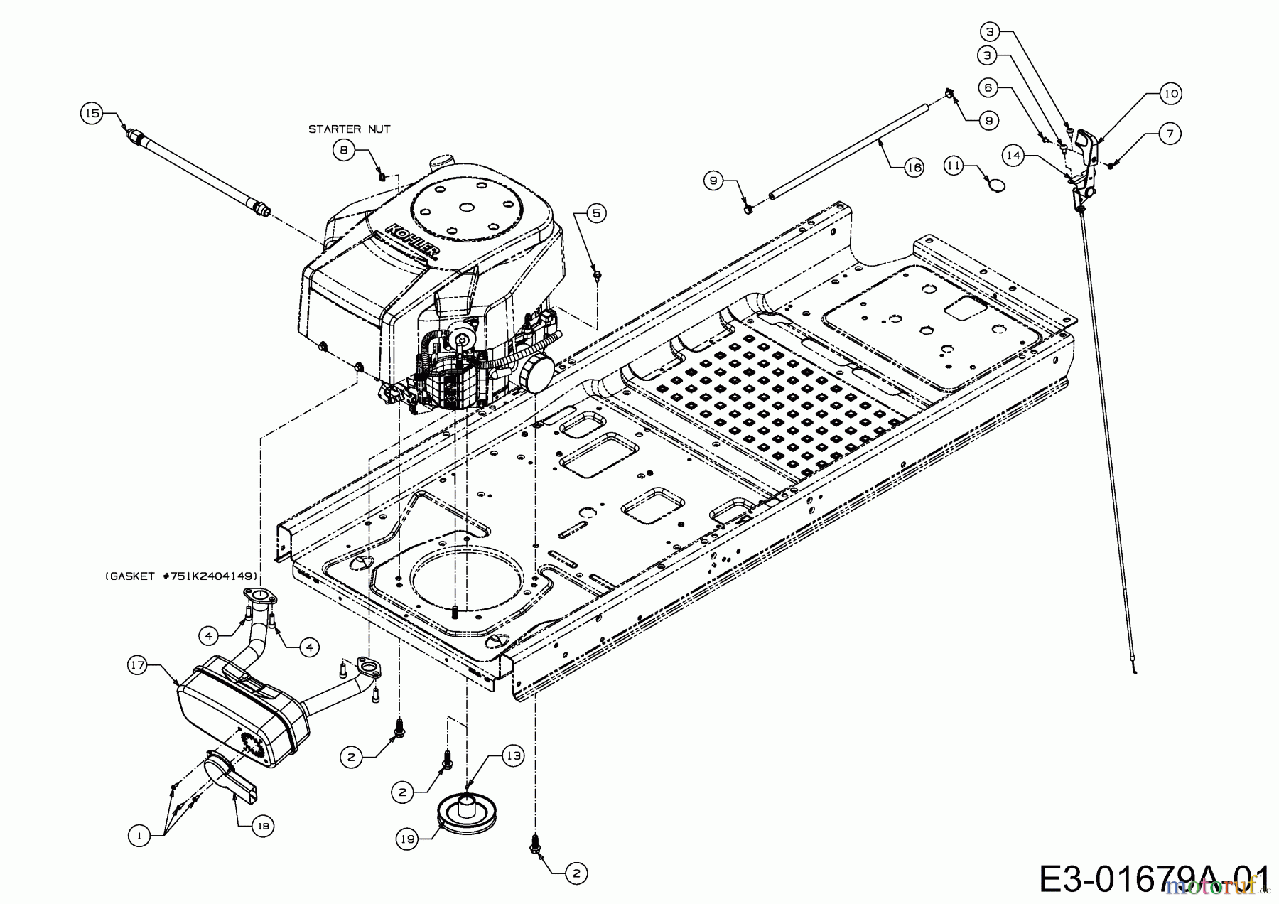  Troy-Bilt Zero Turn Mustang XP 50 17AFCACP011  (2013) Motorzubehör