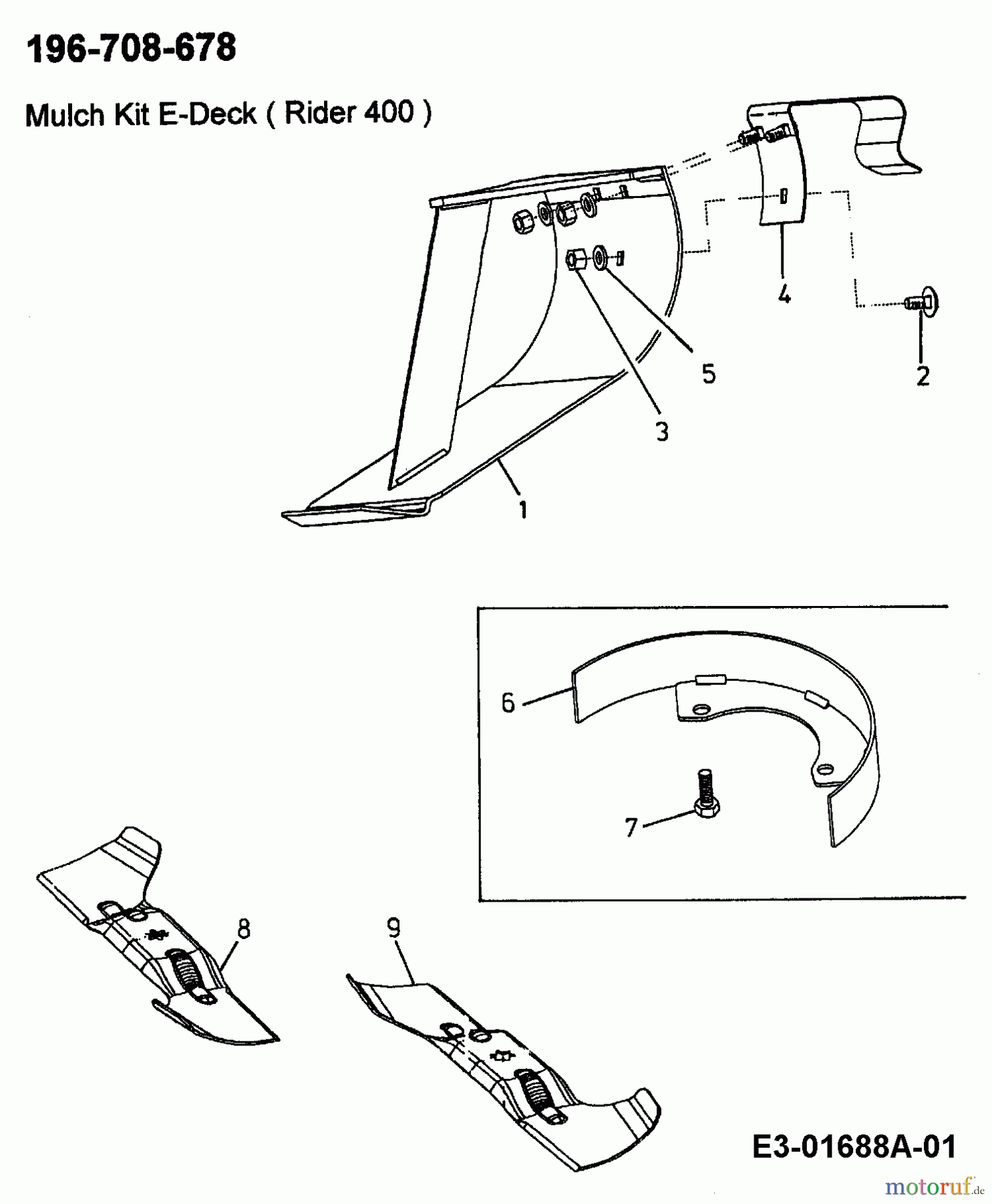  MTD Zubehör Zubehör Garten- und Rasentraktoren Mulch Kits für 400 Serie mit Mähwerk E (36