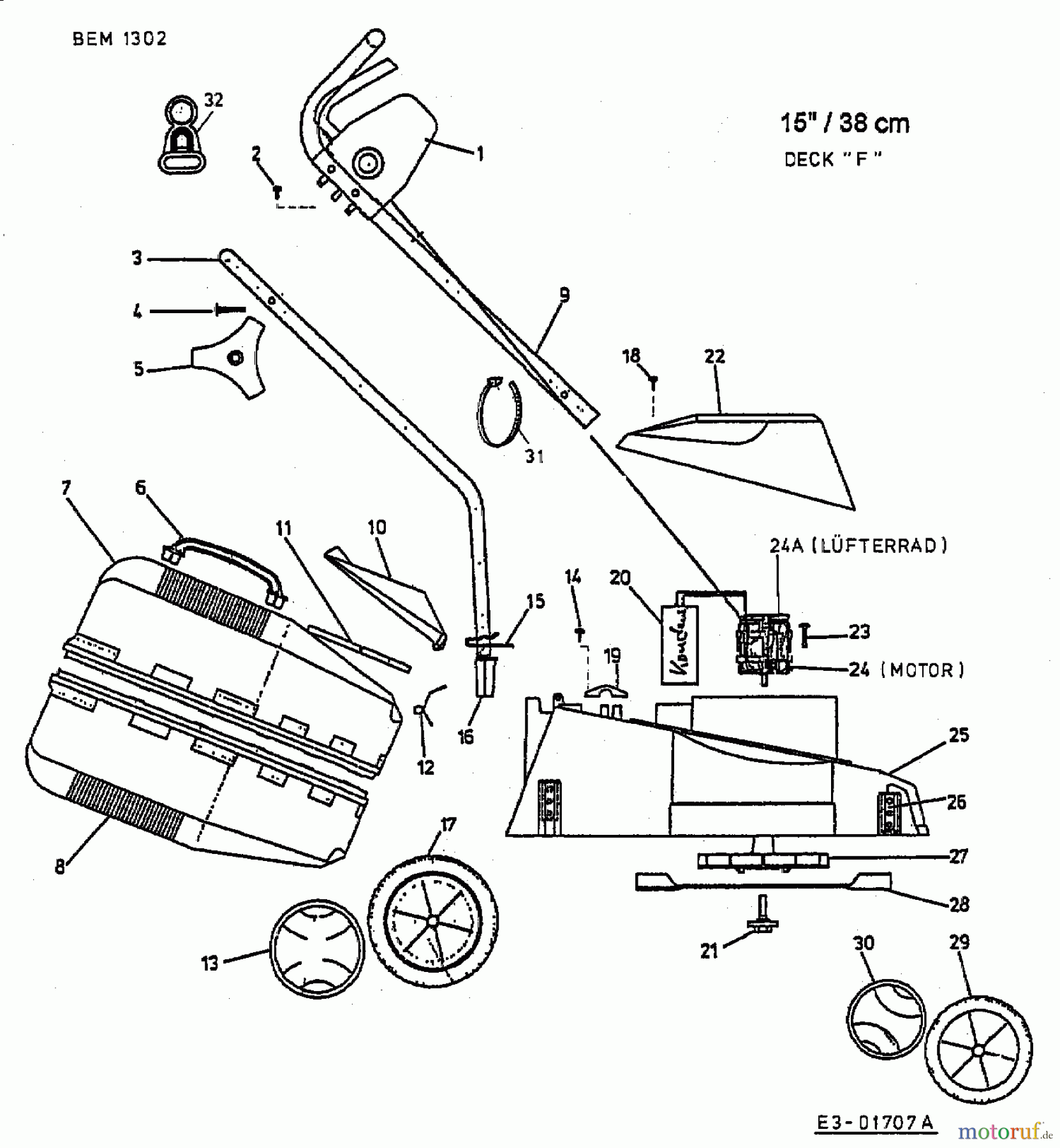  Budget Elektromäher BEM 1302 18A-F0F-619  (2003) Grundgerät