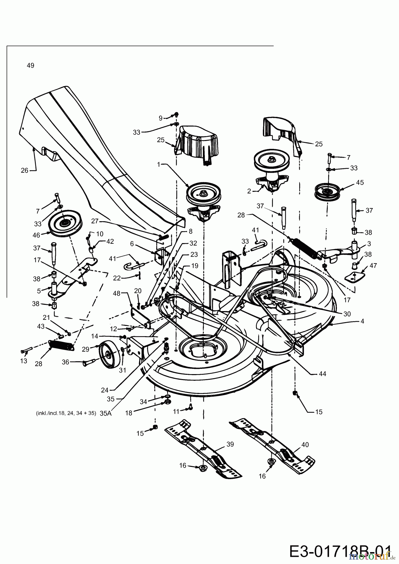  MTD ältere Modelle Rasentraktoren SN 180 AT 13B7508N678  (2003) Mähwerk N (40