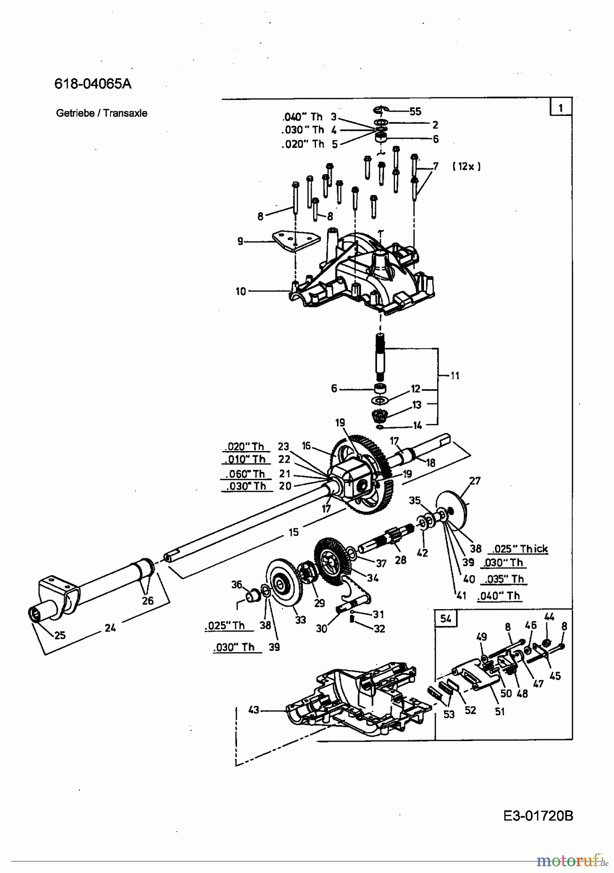  MTD ältere Modelle Rasentraktoren RH 175/105 A 13A3488N600  (2005) Getriebe