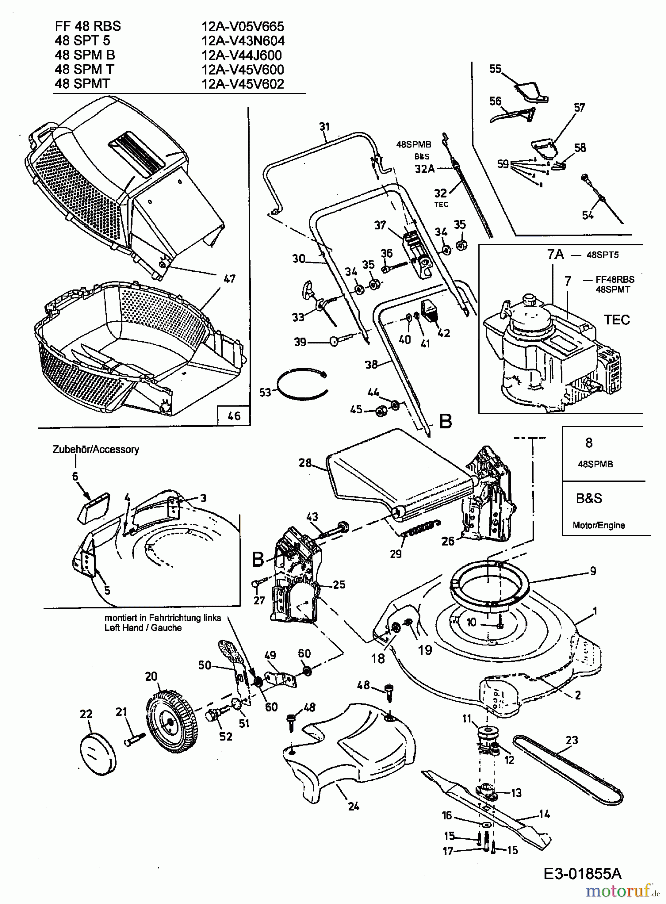  MTD Motormäher mit Antrieb FF 48 RBS 12A-V05V665  (2003) Grundgerät