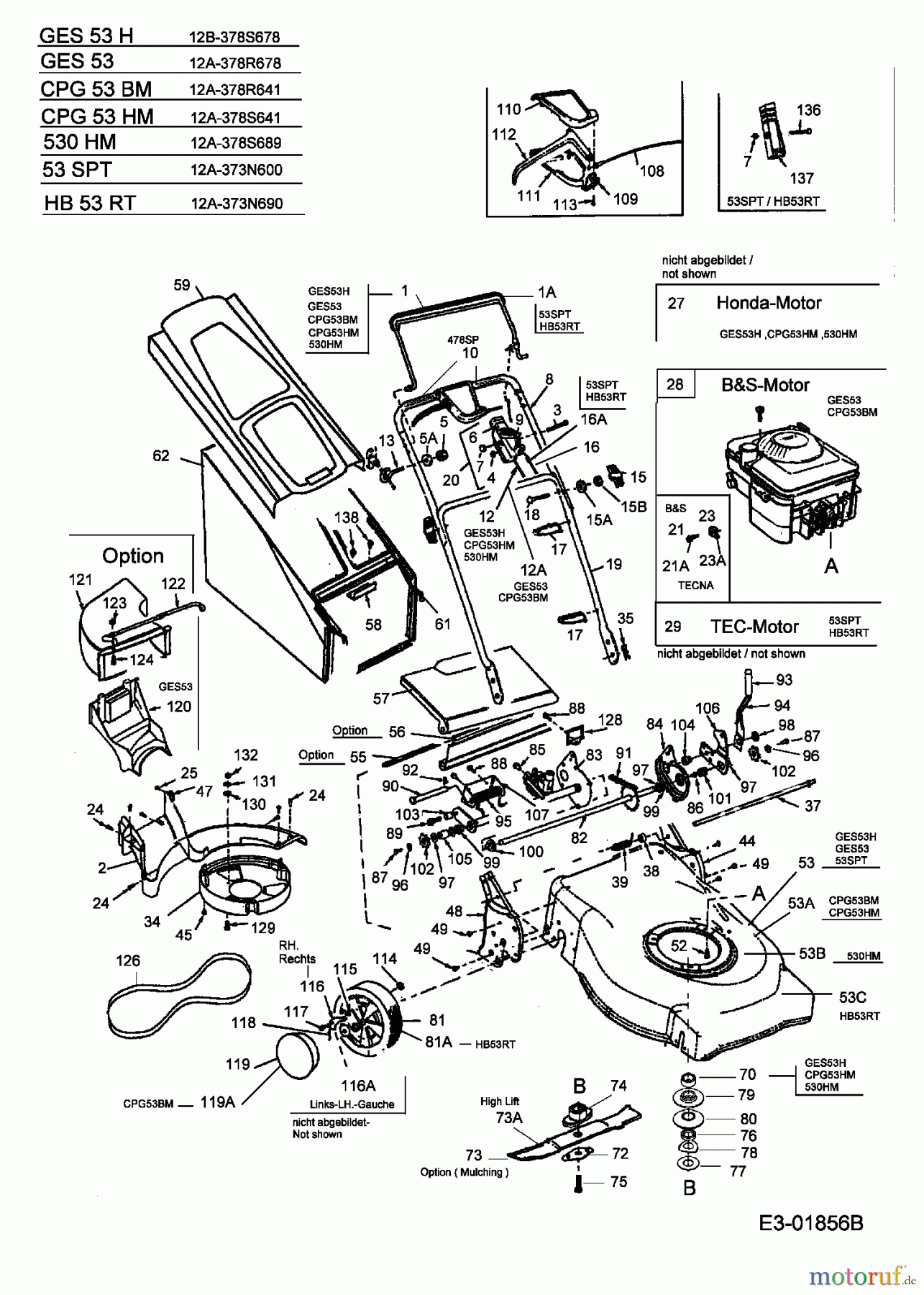  MTD Motormäher mit Antrieb GES 53 12A-378R678  (2004) Grundgerät
