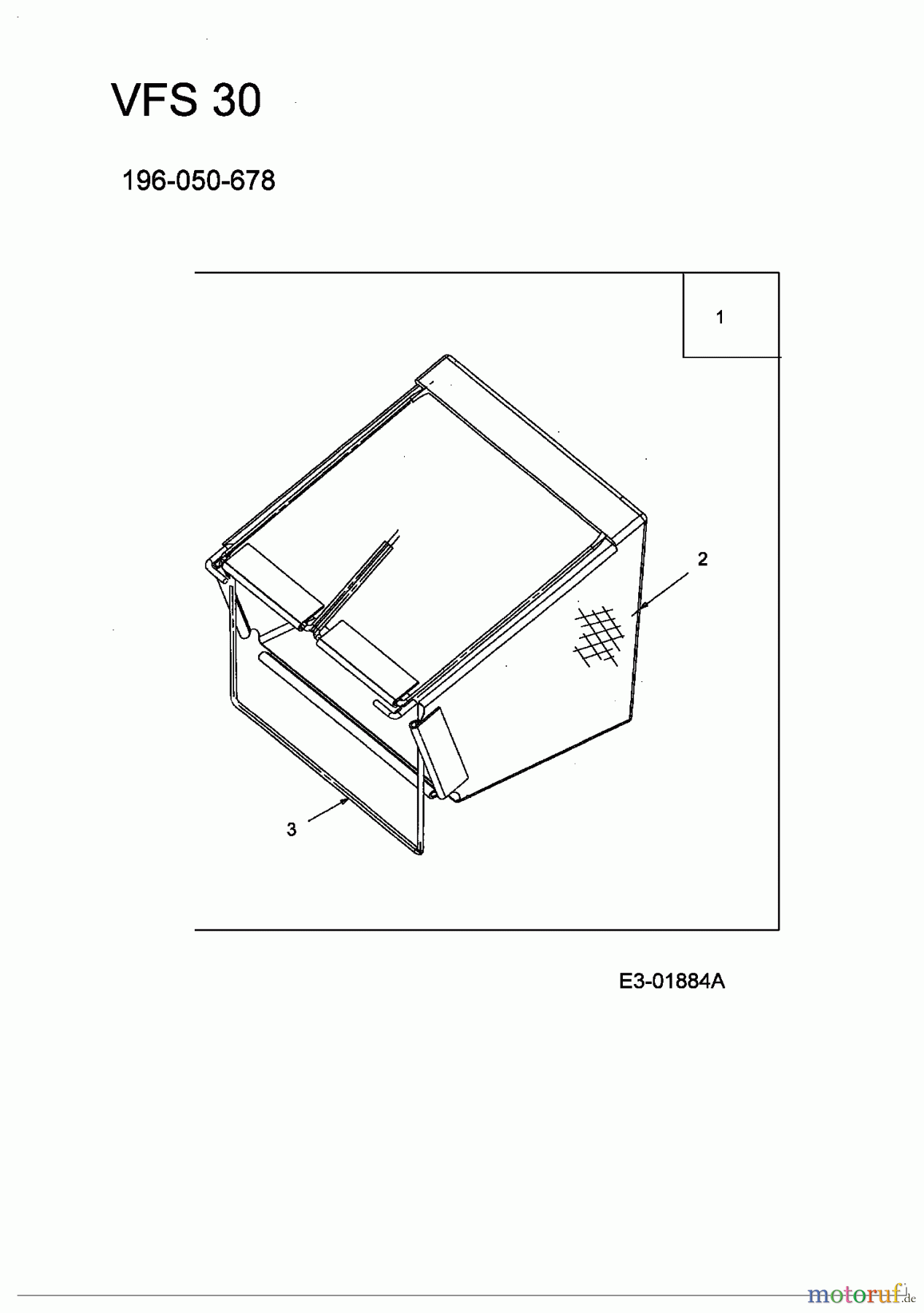  MTD Zubehör Zubehör Vertikutierer Fangsäcke Vertikutierer VFS 30 196-050-678  [2004] Grasfangkorb