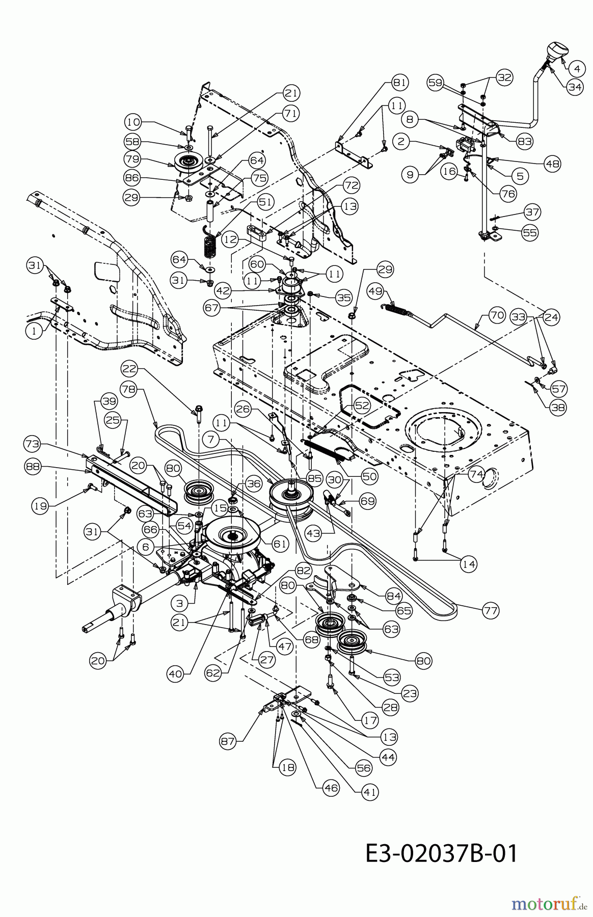  MTD Rasentraktoren JN 200 AT 13A7488N678  (2005) Fahrantrieb