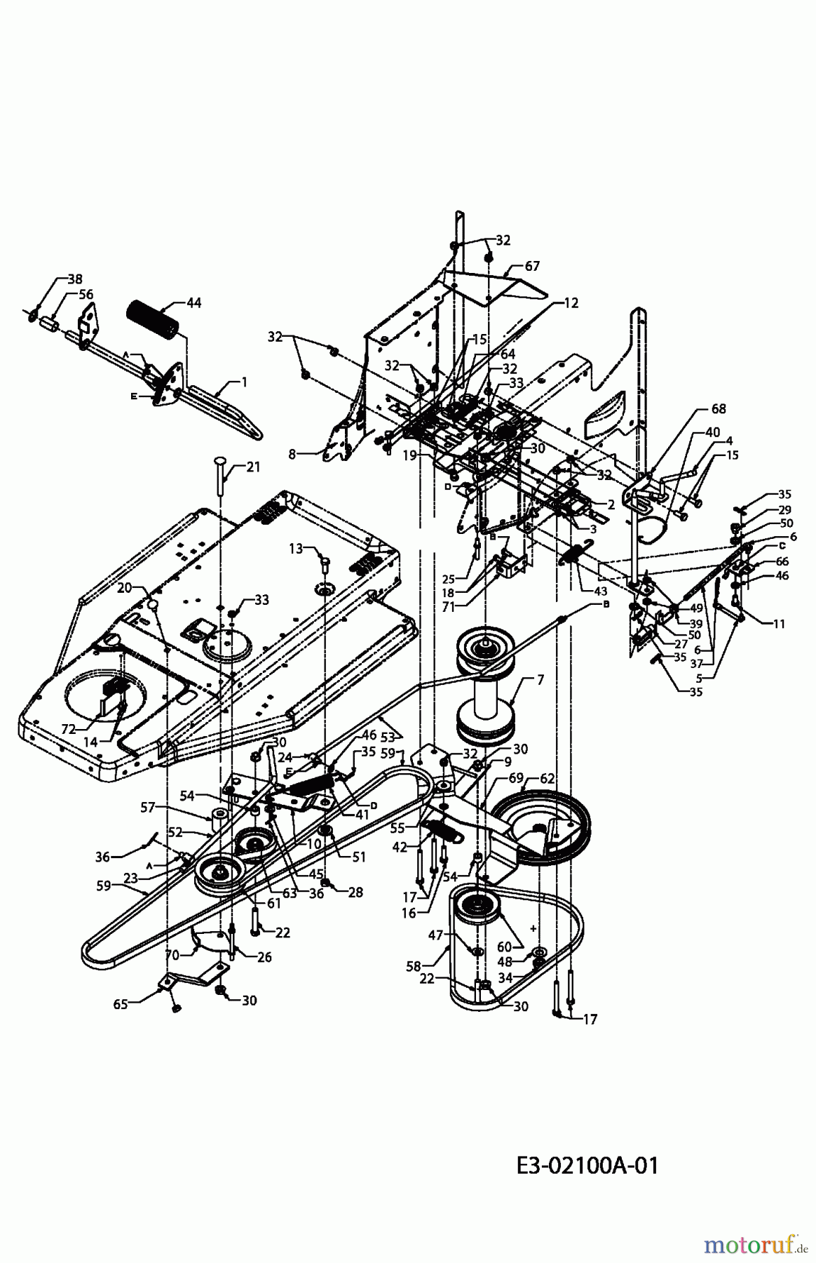  MTD ältere Modelle Rasentraktoren RH 155/92 13DA450E600  (2004) Fahrantrieb, Pedale