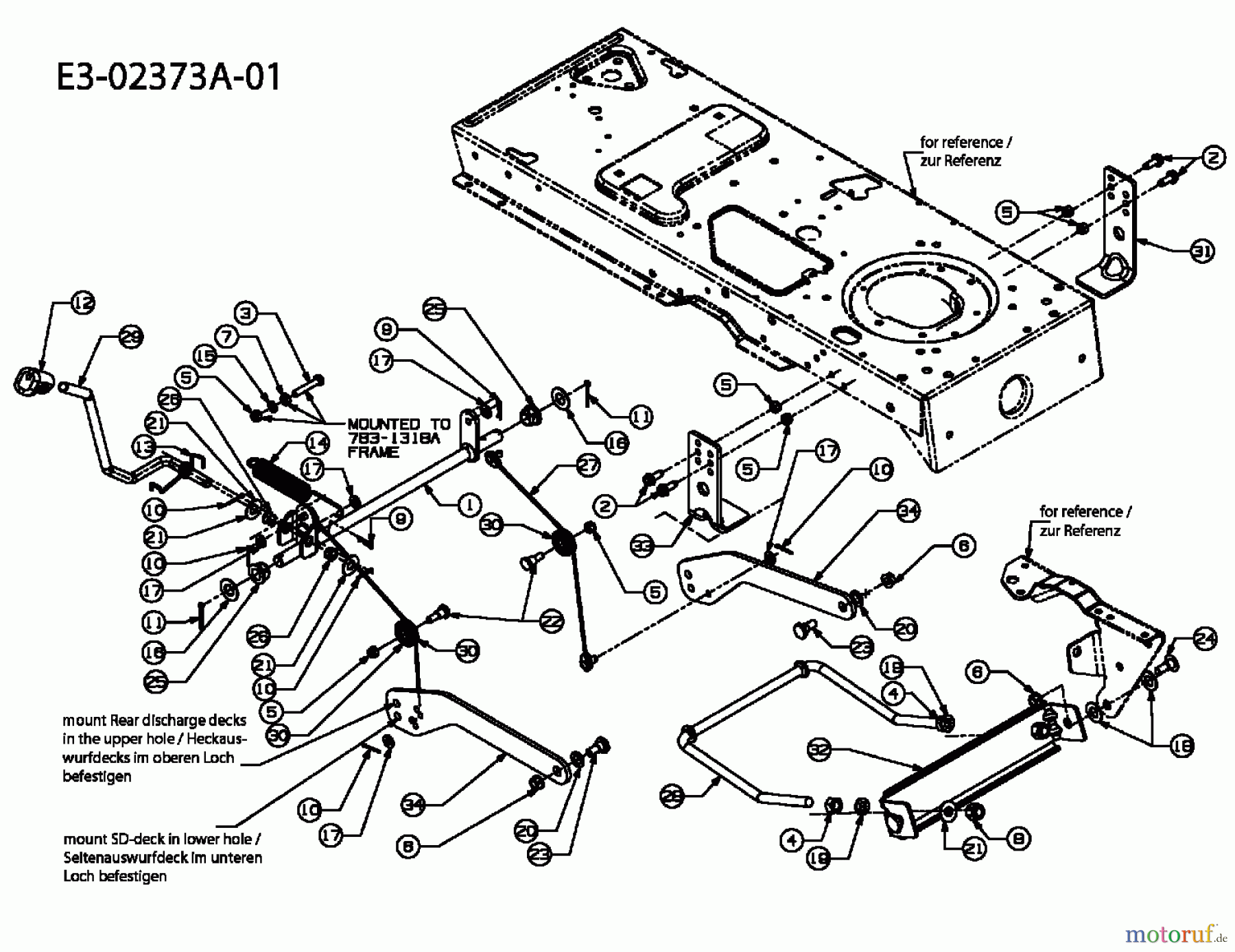  Yard-Man Rasentraktoren J 5250 K 13AI51YJ443  (2009) Mähwerksaushebung