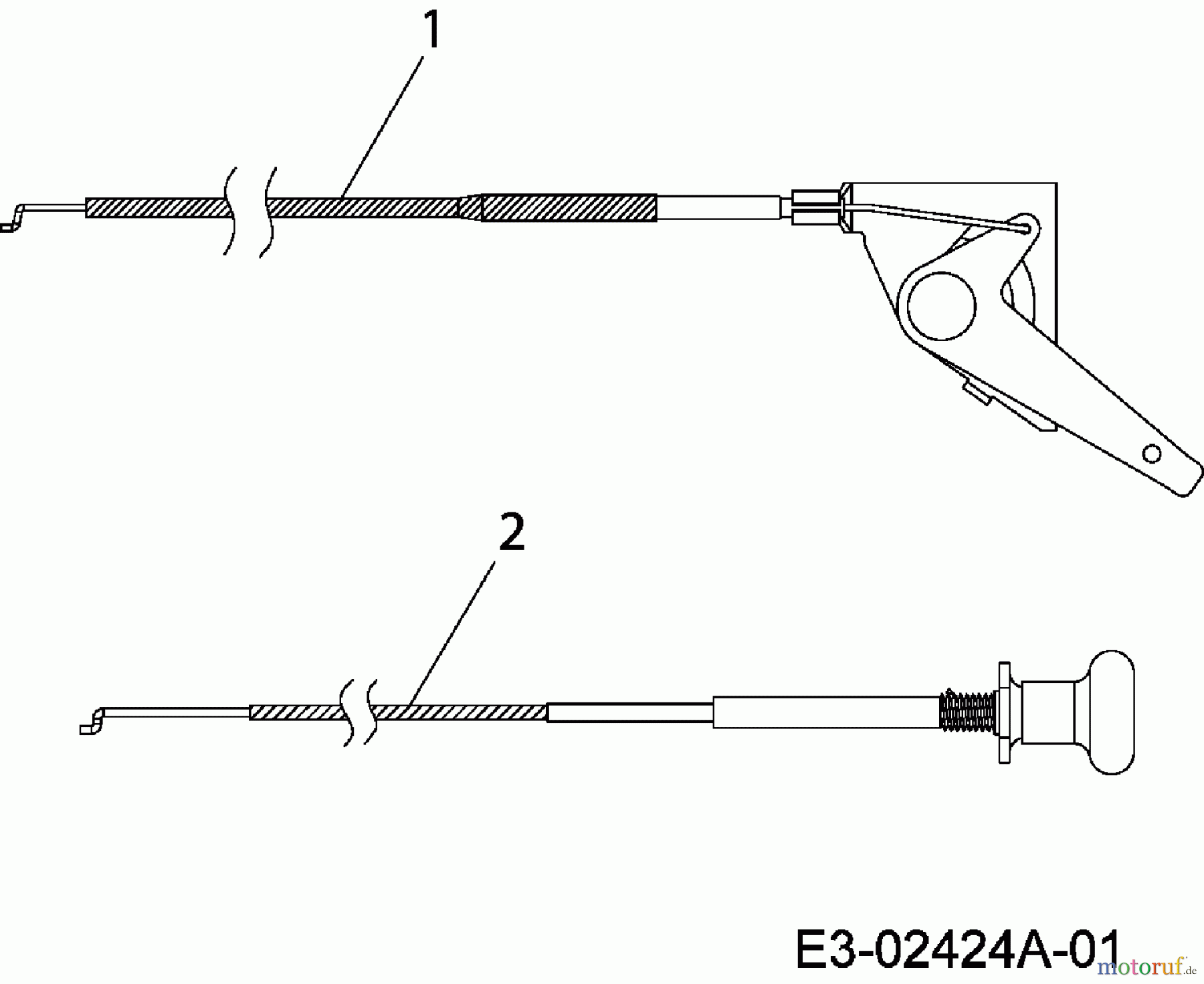  Bolens Rasentraktoren BL 175/105 A 13A3481N684  (2006) Choke- und Gaszug