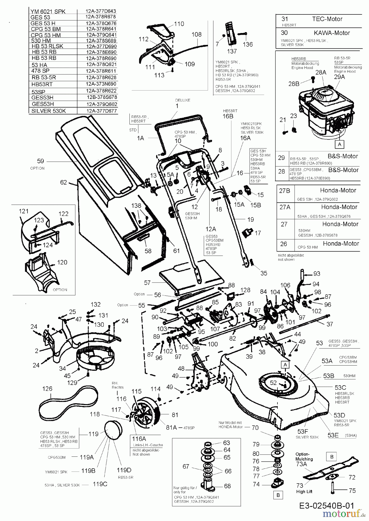  Raiffeisen Motormäher mit Antrieb RB 53-5 R 12A-378R628  (2006) Grundgerät