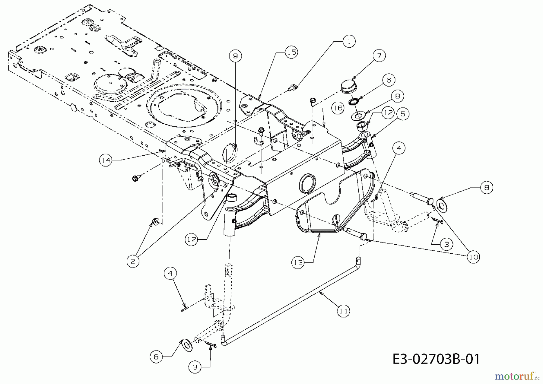  MTD ältere Modelle Rasentraktoren Platinum SD 20/107 H 13AP793G686  (2008) Vorderachse