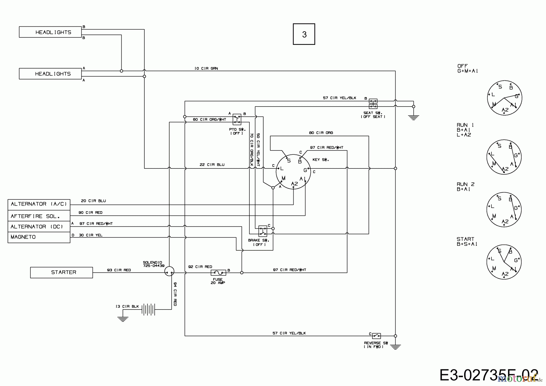  Massey Ferguson Rasentraktoren MF 42-15 SH 13HD79GG695  (2014) Schaltplan