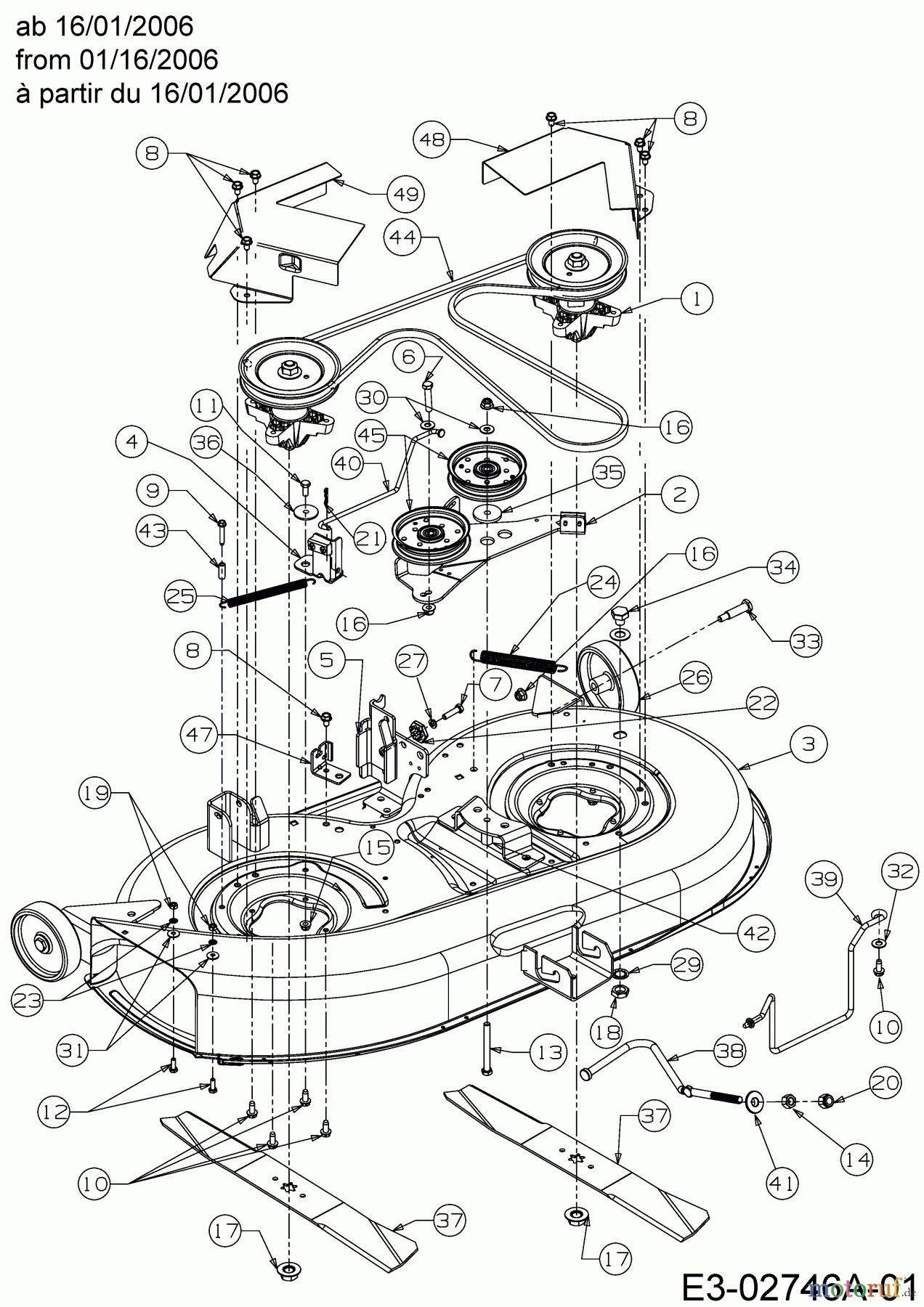  MTD ältere Modelle Rasentraktoren RS 135/107 13A1762G600  (2006) Mähwerk G (42