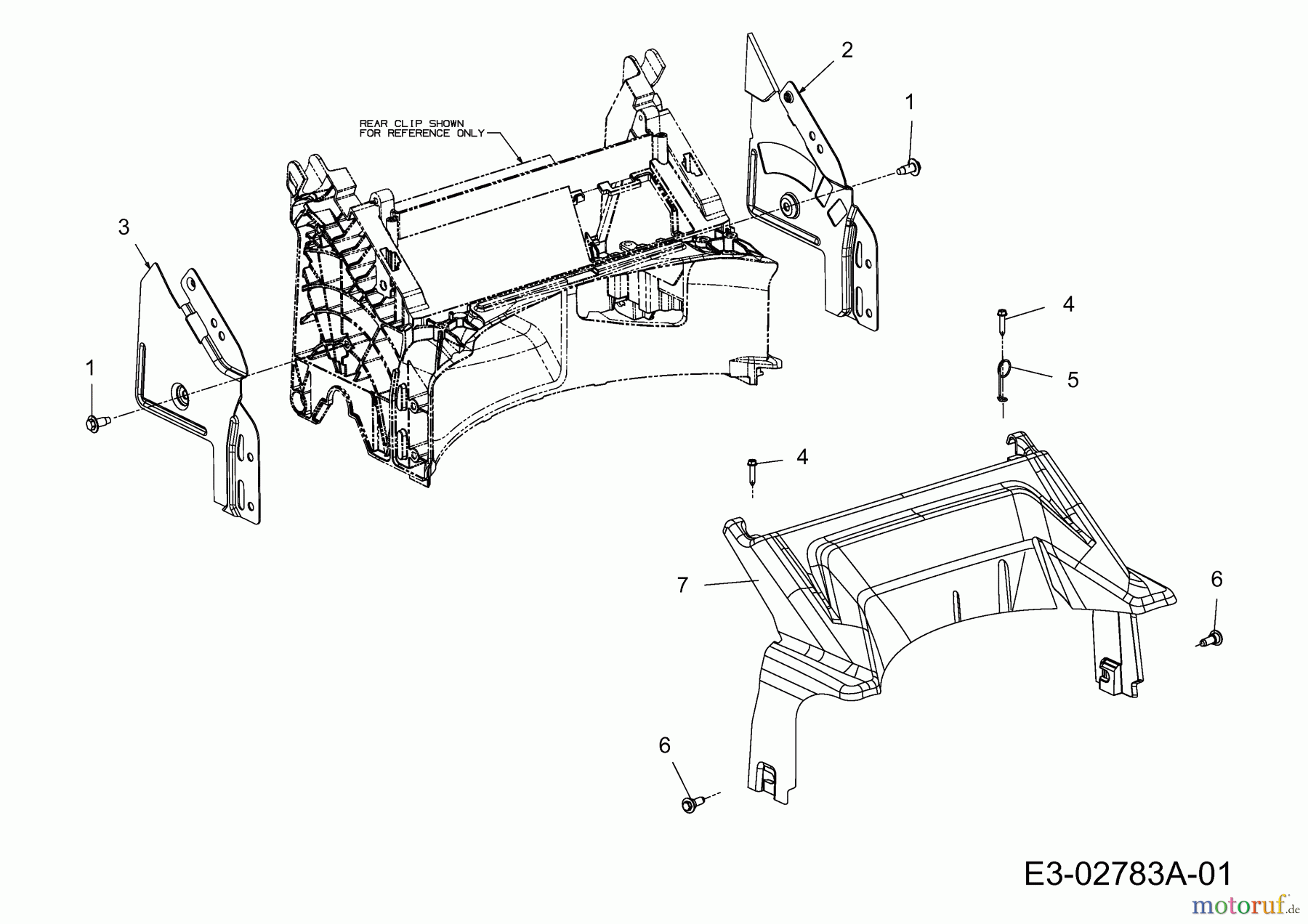  MTD Motormäher mit Antrieb Optima 53 SPOEHW 12AEPHS7600  (2014) Abdeckung hinten, Holmbraketten