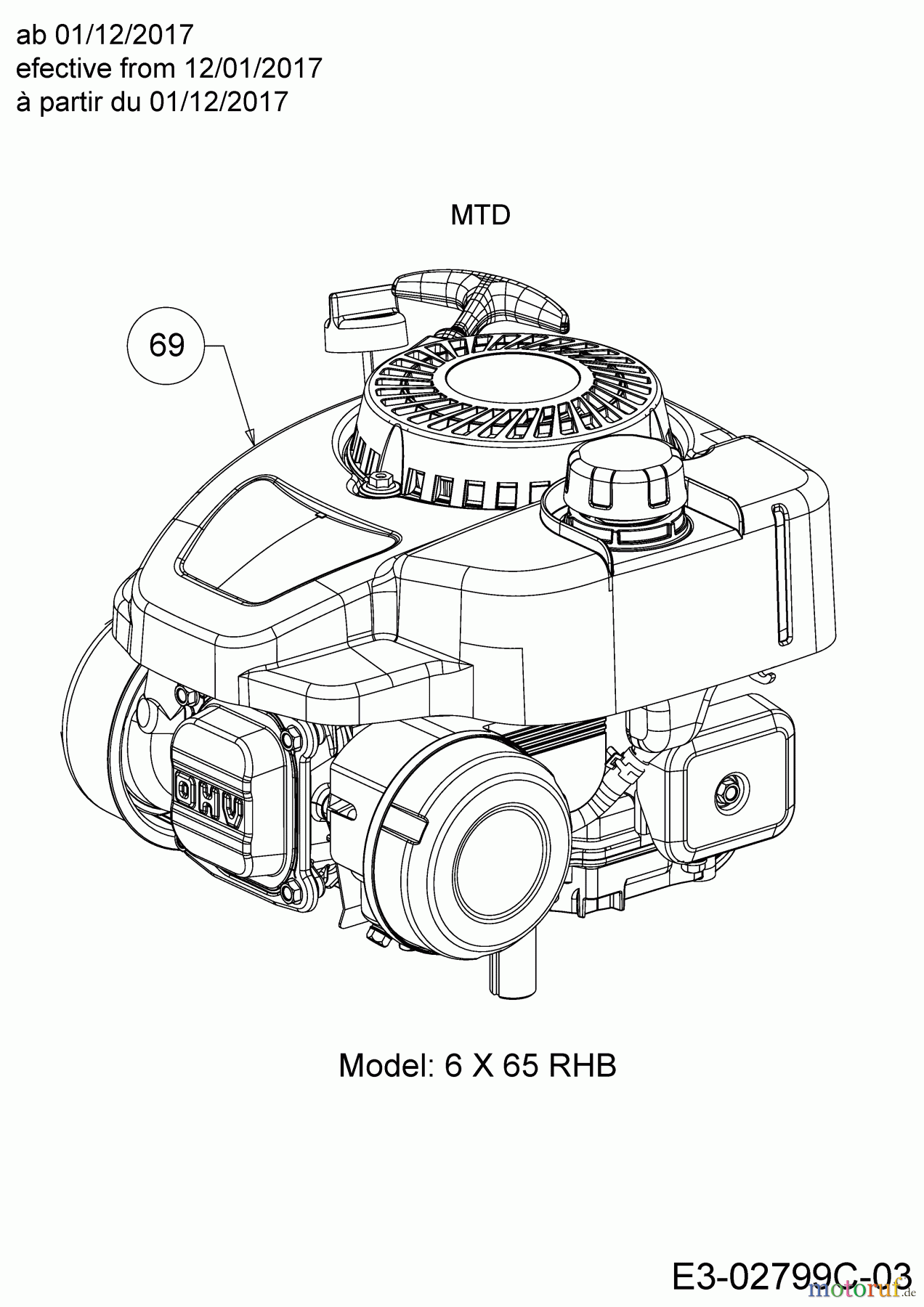  Cub Cadet Motormäher mit Antrieb LM2 DR46ES 12BCTQS7603  (2018) Motor MTD ab 01/12/2017