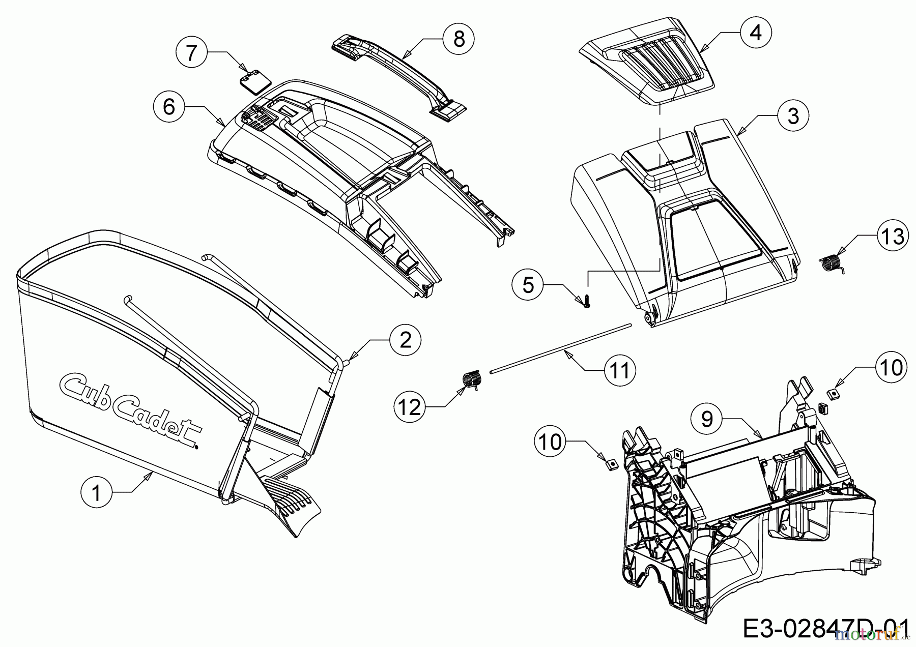  Cub Cadet Motormäher mit Antrieb LM3 CR46S 12BBTV5E603  (2018) Grasfangsack, Heckklappe, Leitstück hinten