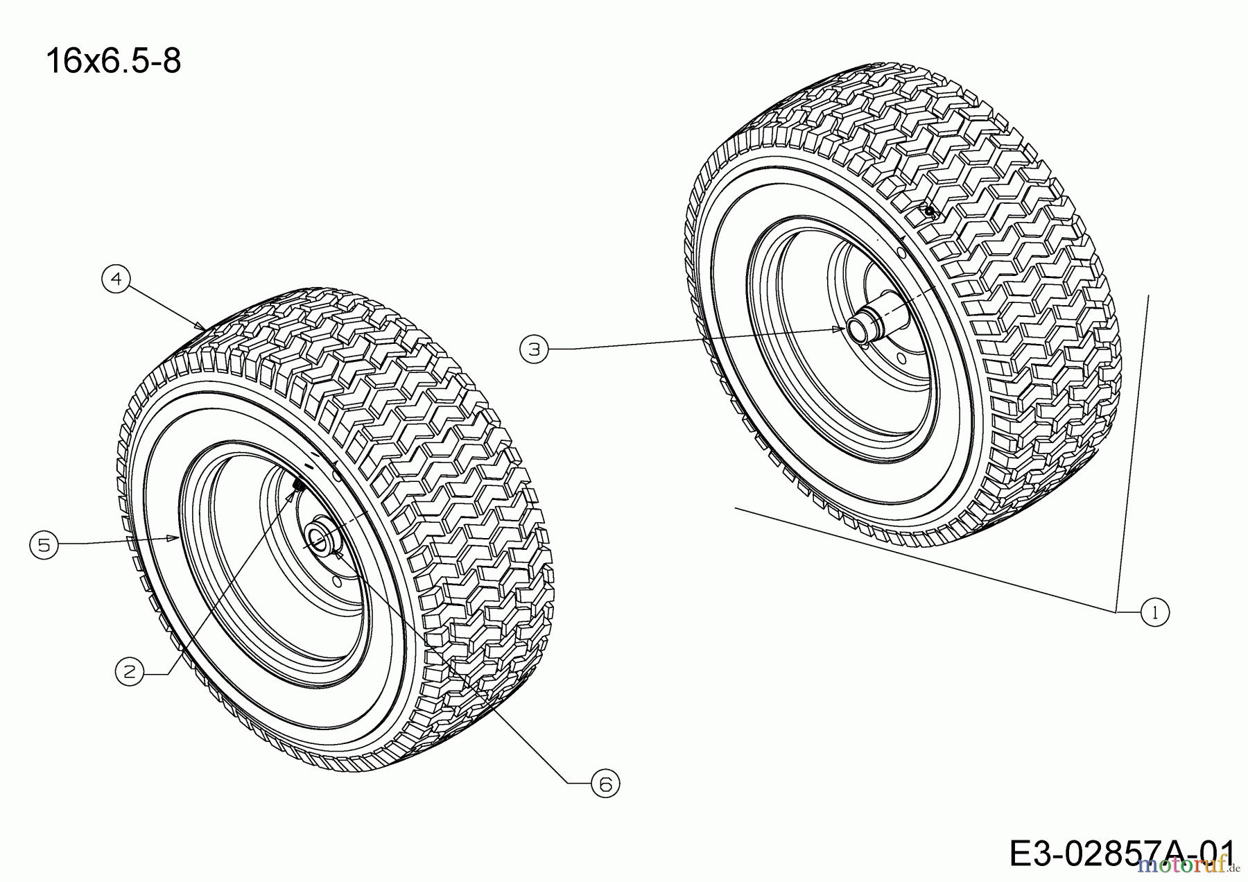  Troy-Bilt Gartentraktoren TB 2654 14AR94KK066  (2015) Räder vorne 16x6.5