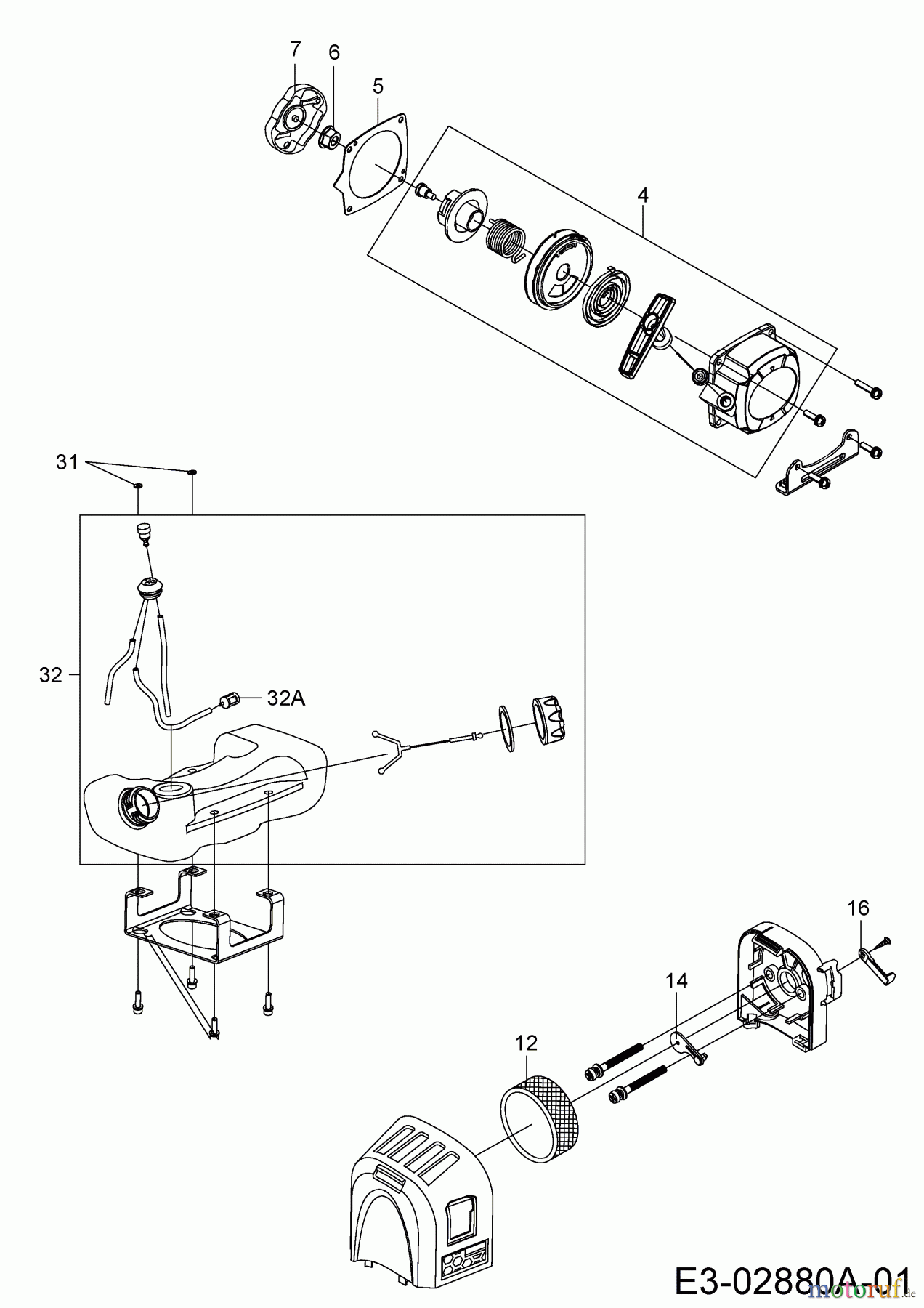  Mastercut Motorsensen 2033 B 41AD0UXB659  (2014) Luftfilter, Reversierstarter, Tank, Vergaser