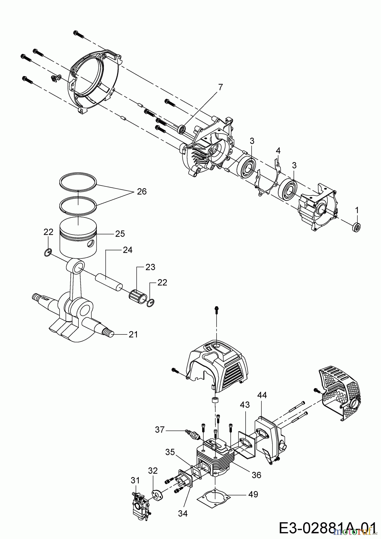  Mastercut Motorsensen 2052 B 41AD0UZB659  (2014) Auspuff, Kolben, Kurbelwelle, Vergaser