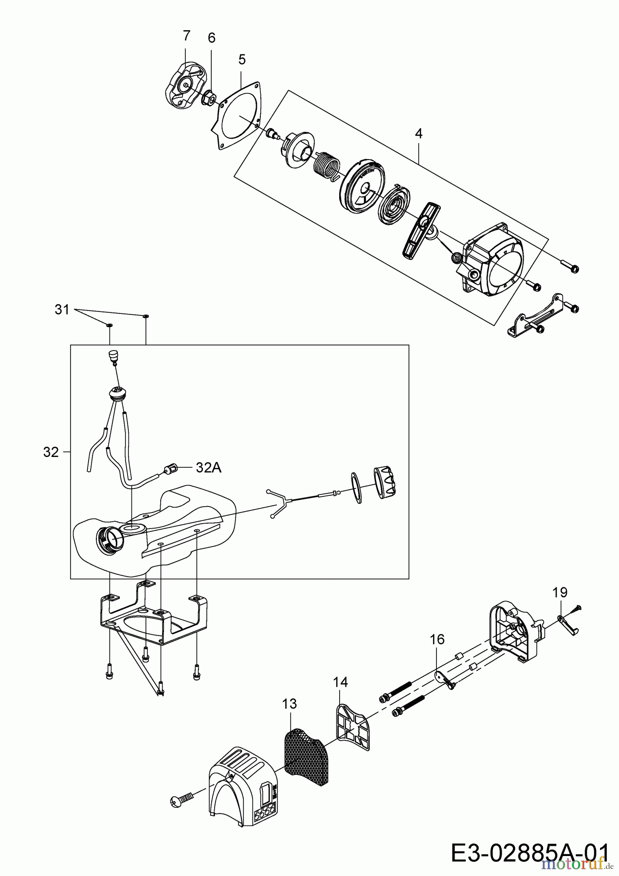  Mastercut Motorsensen 2052 B 41AD0UZB659  (2014) Luftfilter, Reversierstarter, Tank, Vergaser