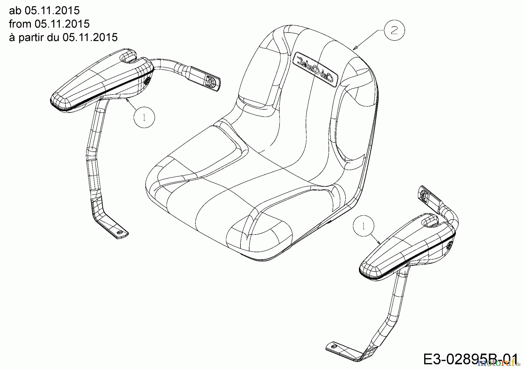  Cub Cadet Gartentraktoren CC 1224 KHP 14HQ94AP603  (2016) Sitz