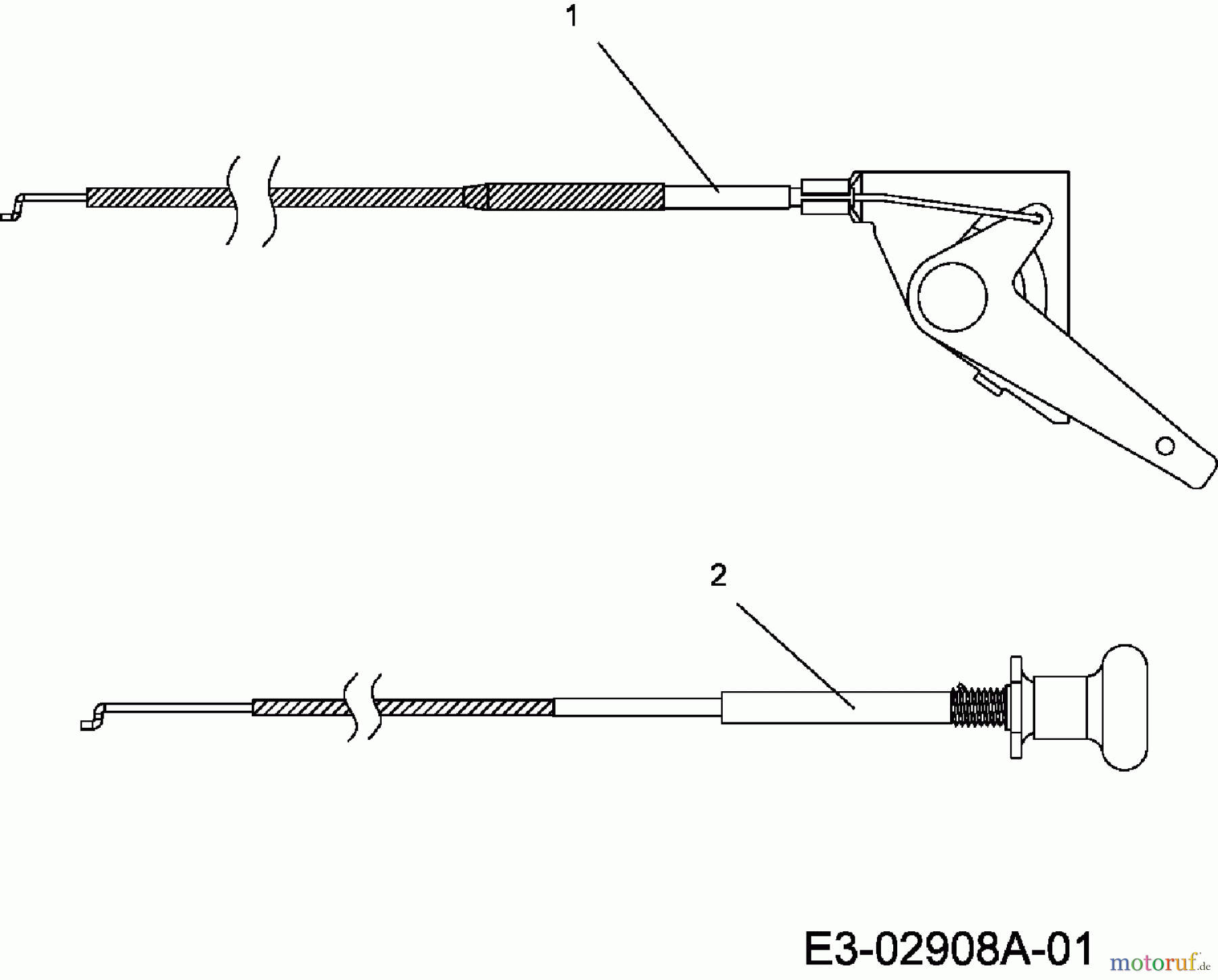  Gutbrod Rasentraktoren DLX 107 SALK 13AI606G690  (2006) Choke- und Gaszug