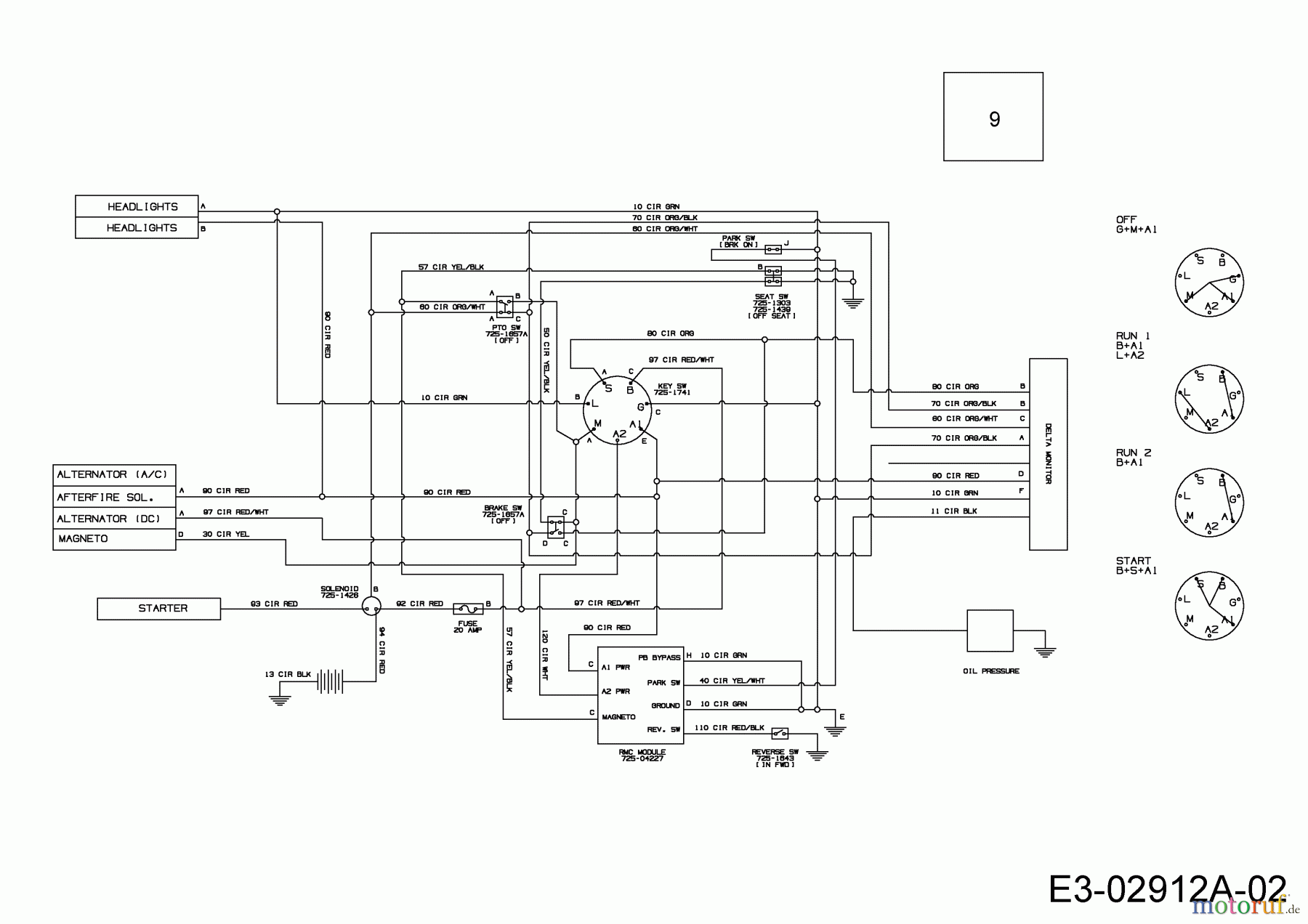  Gutbrod Rasentraktoren DLX 107 SALK 13AI606G690  (2006) Schaltplan