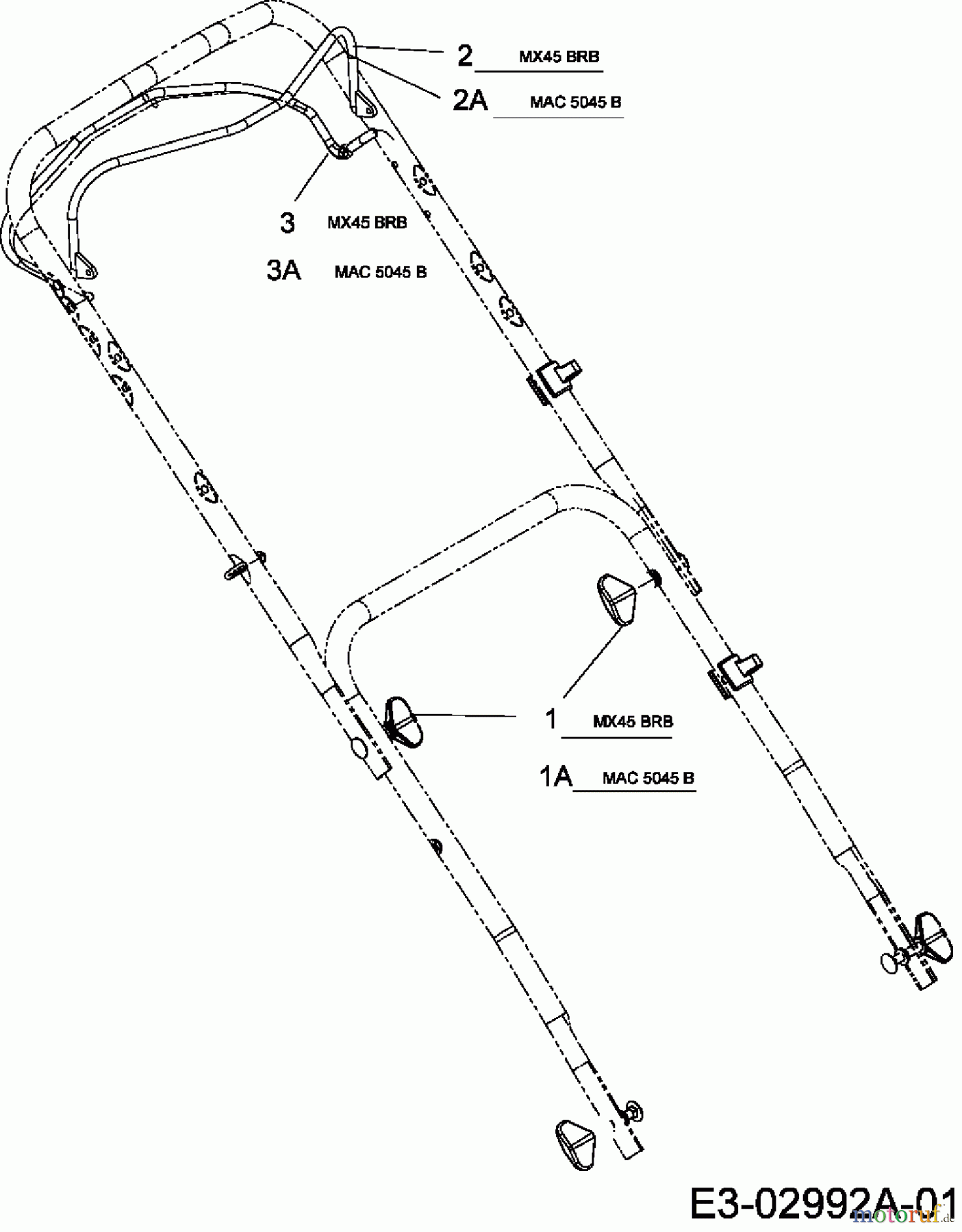  Mac Allister Motormäher mit Antrieb 5045 B 12E-T58L668  (2008) Bremsbügel, Schaltbügel