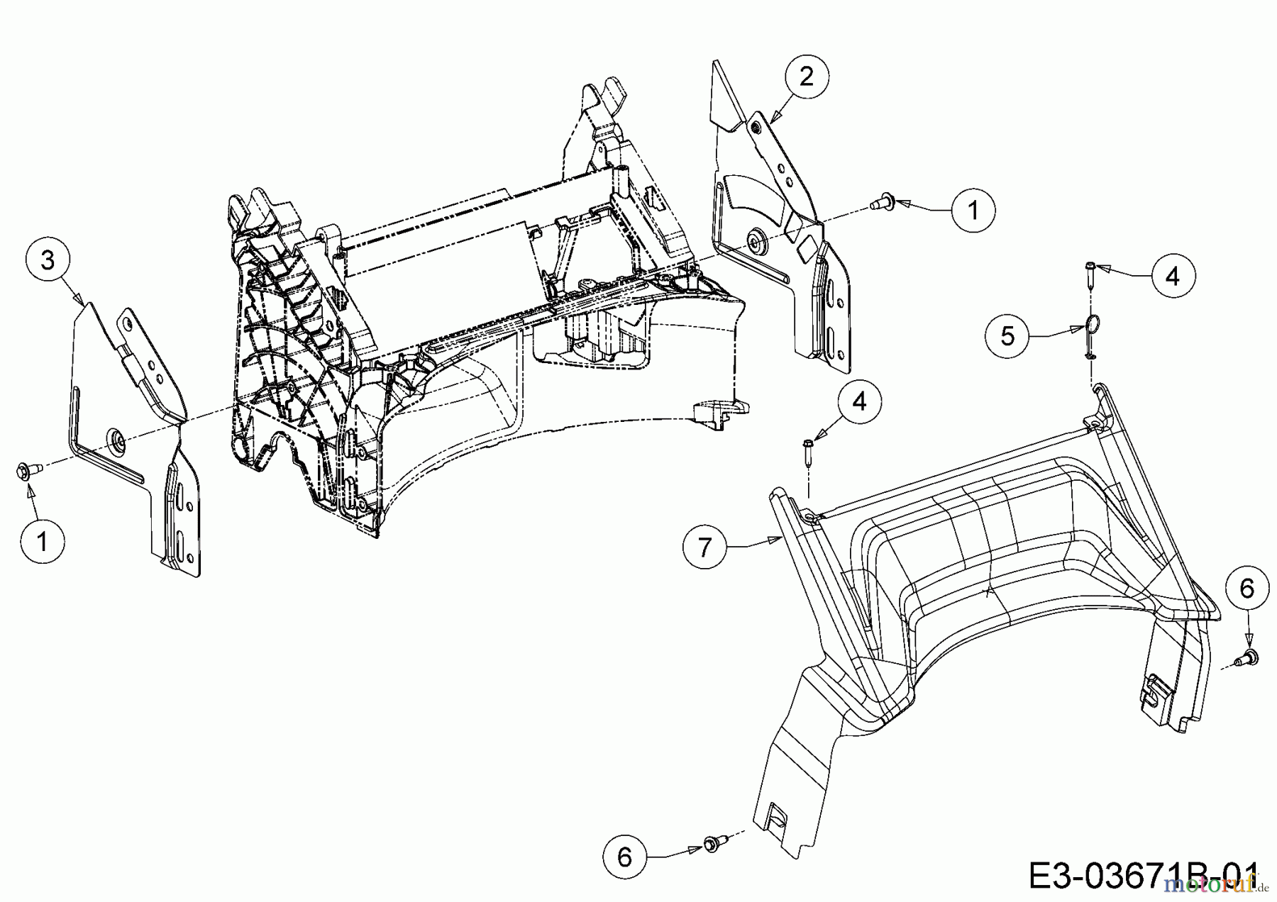  WOLF-Garten Expert Motormäher Expert 460 11B-TUKC650  (2017) Abdeckung hinten