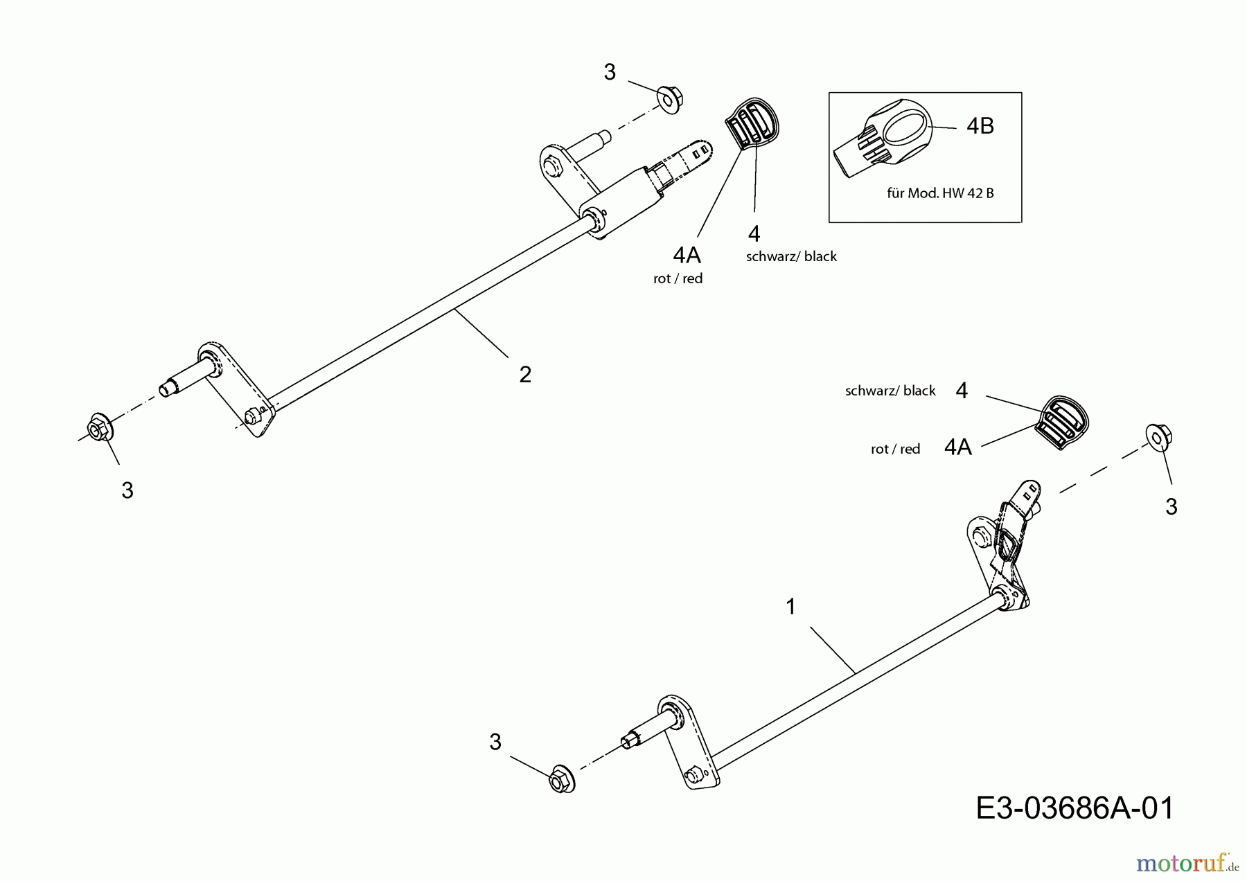  Mr.Gardener Motormäher HW 42 B 11A-LL5B629  (2015) Höhenverstellung