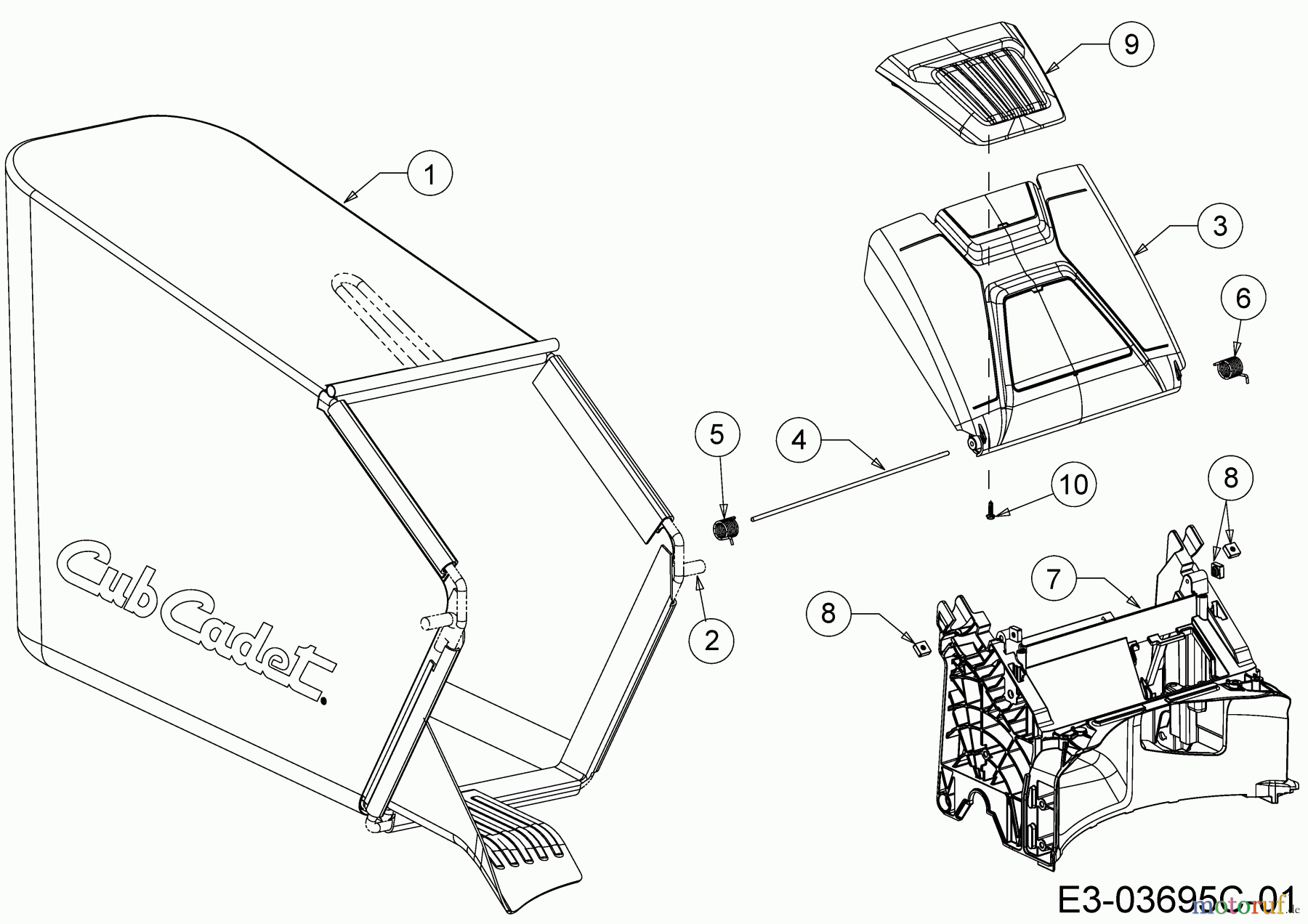  Cub Cadet Motormäher mit Antrieb LM1 CR53 12A-PQSC603  (2018) Grasfangsack, Heckklappe, Leitstück hinten